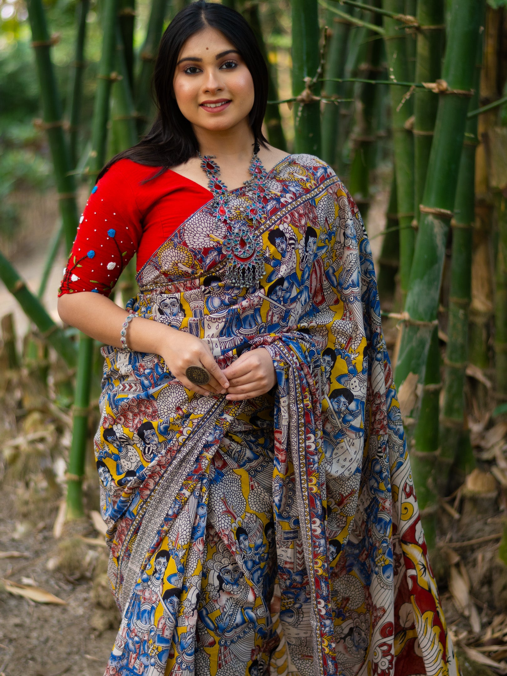 Kahini Kalamkari Pure Cotton Saree
