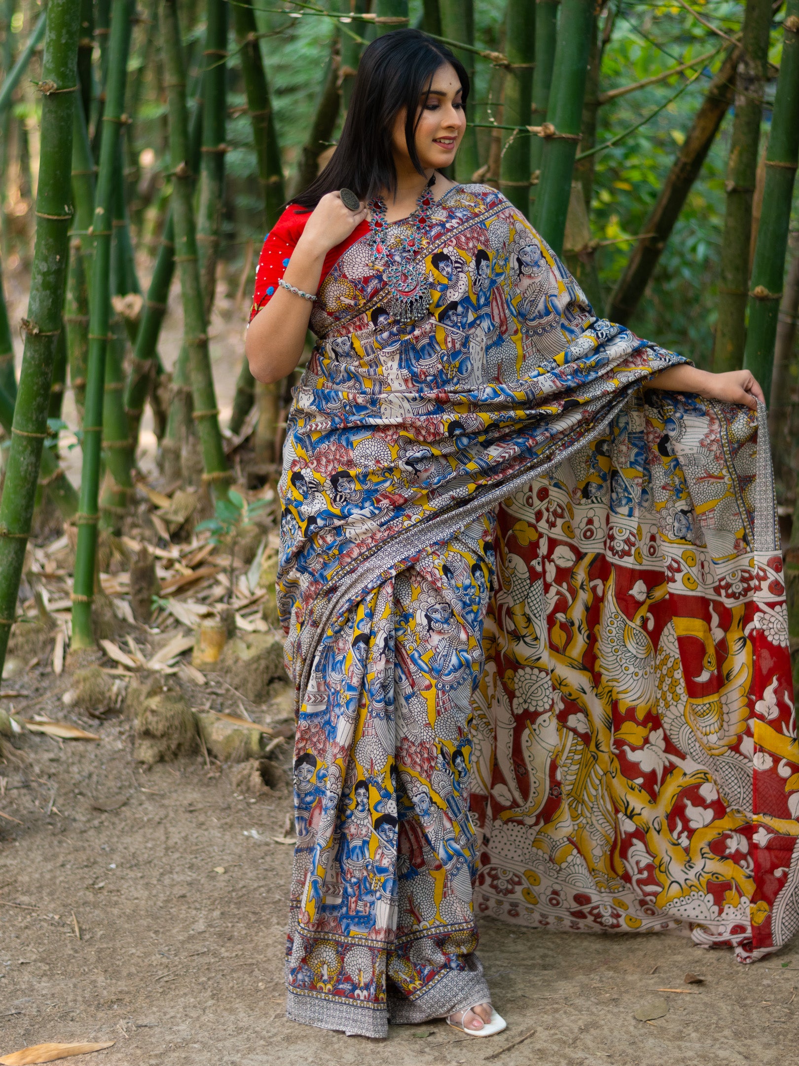 Kahini Kalamkari Pure Cotton Saree