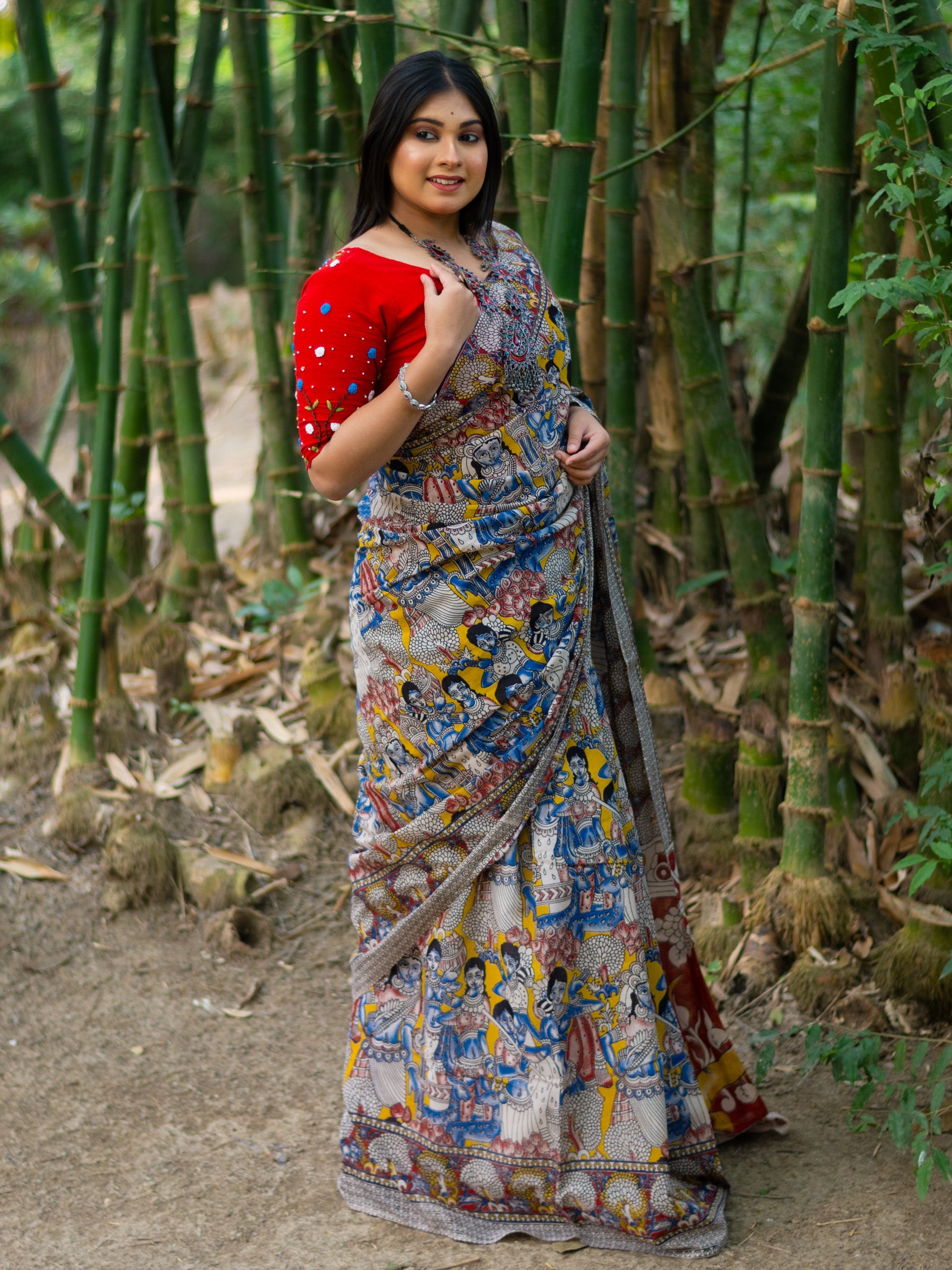 Kahini Kalamkari Pure Cotton Saree