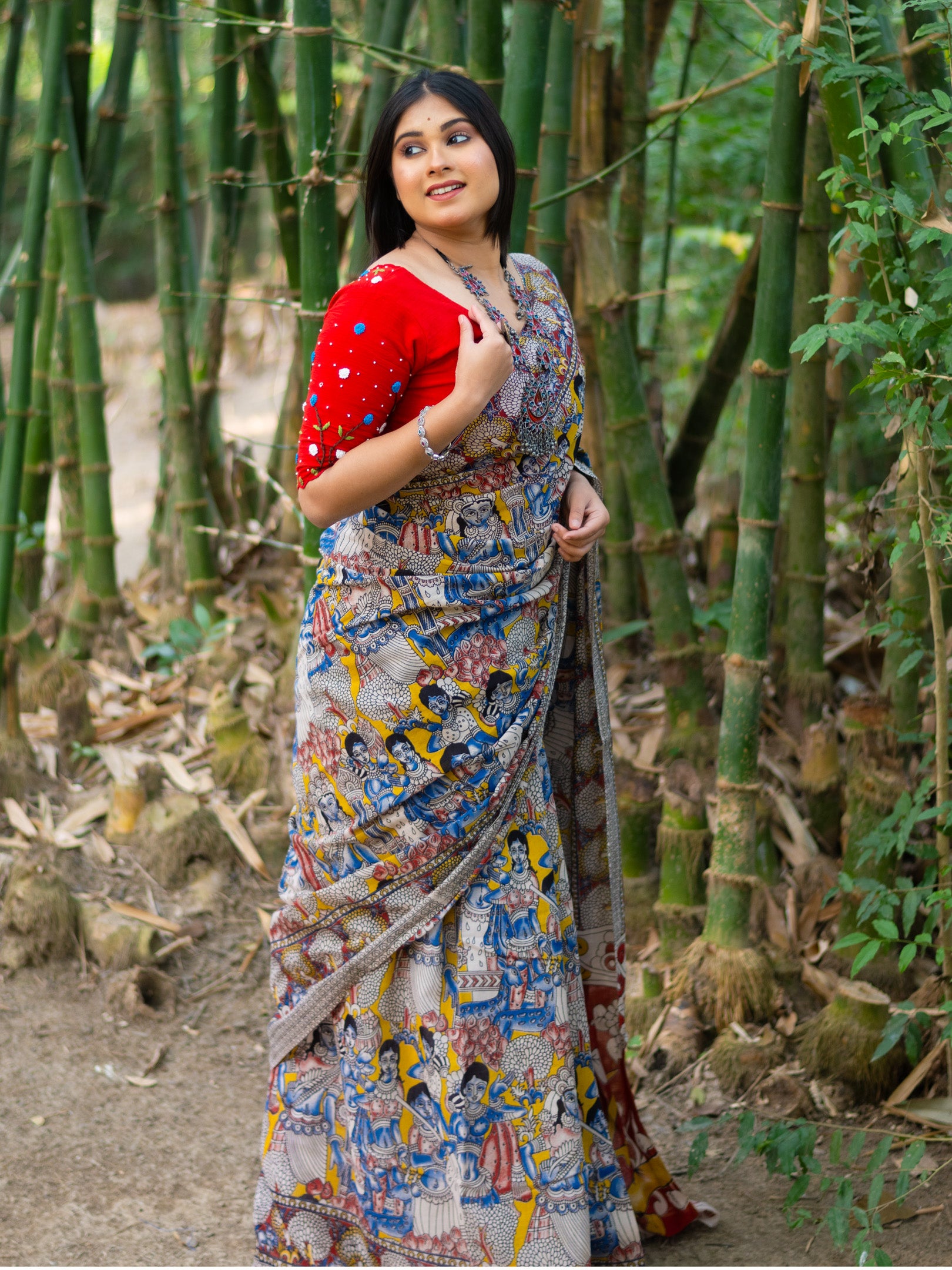 Kahini Kalamkari Pure Cotton Saree