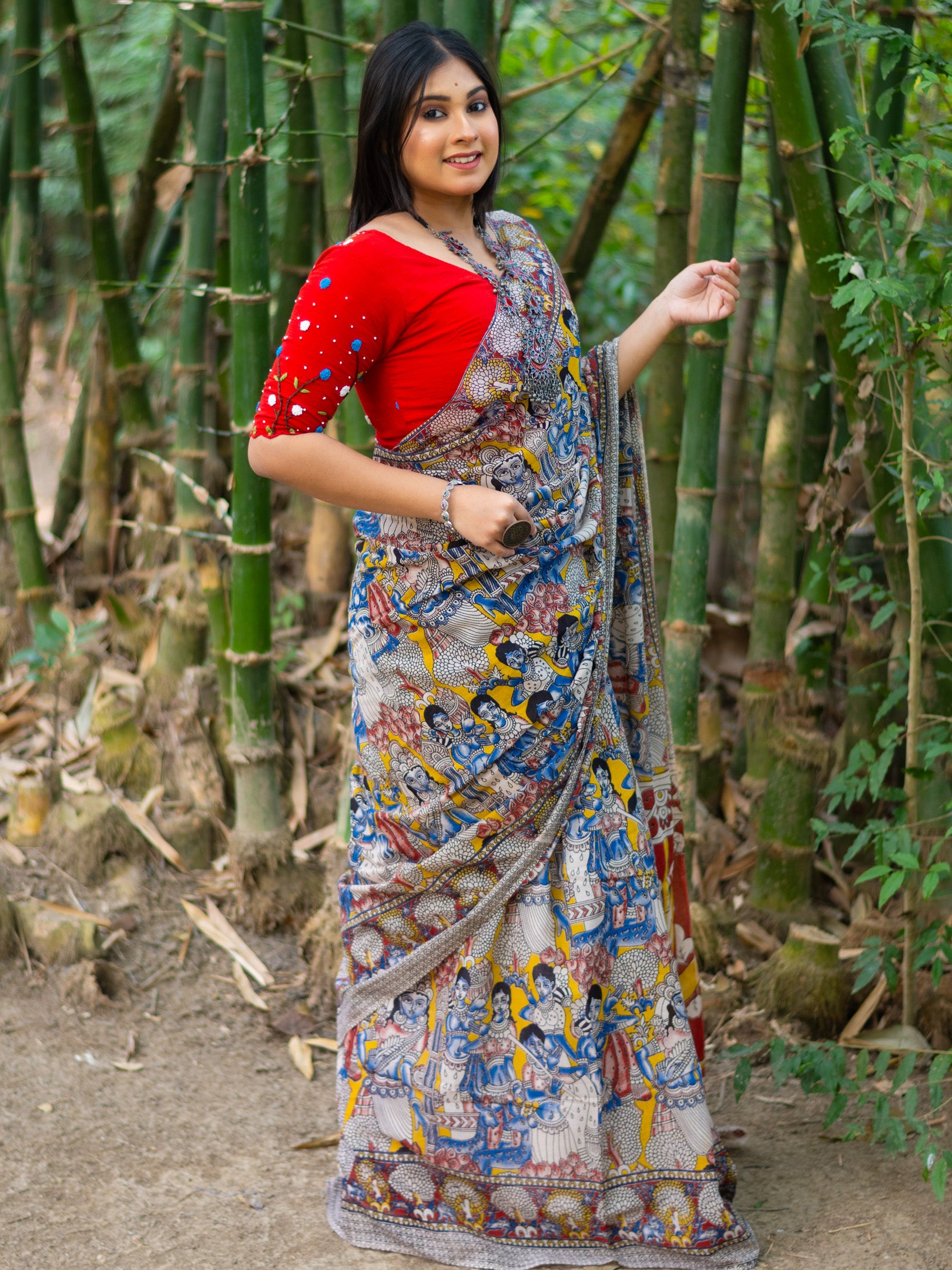 Kahini Kalamkari Pure Cotton Saree