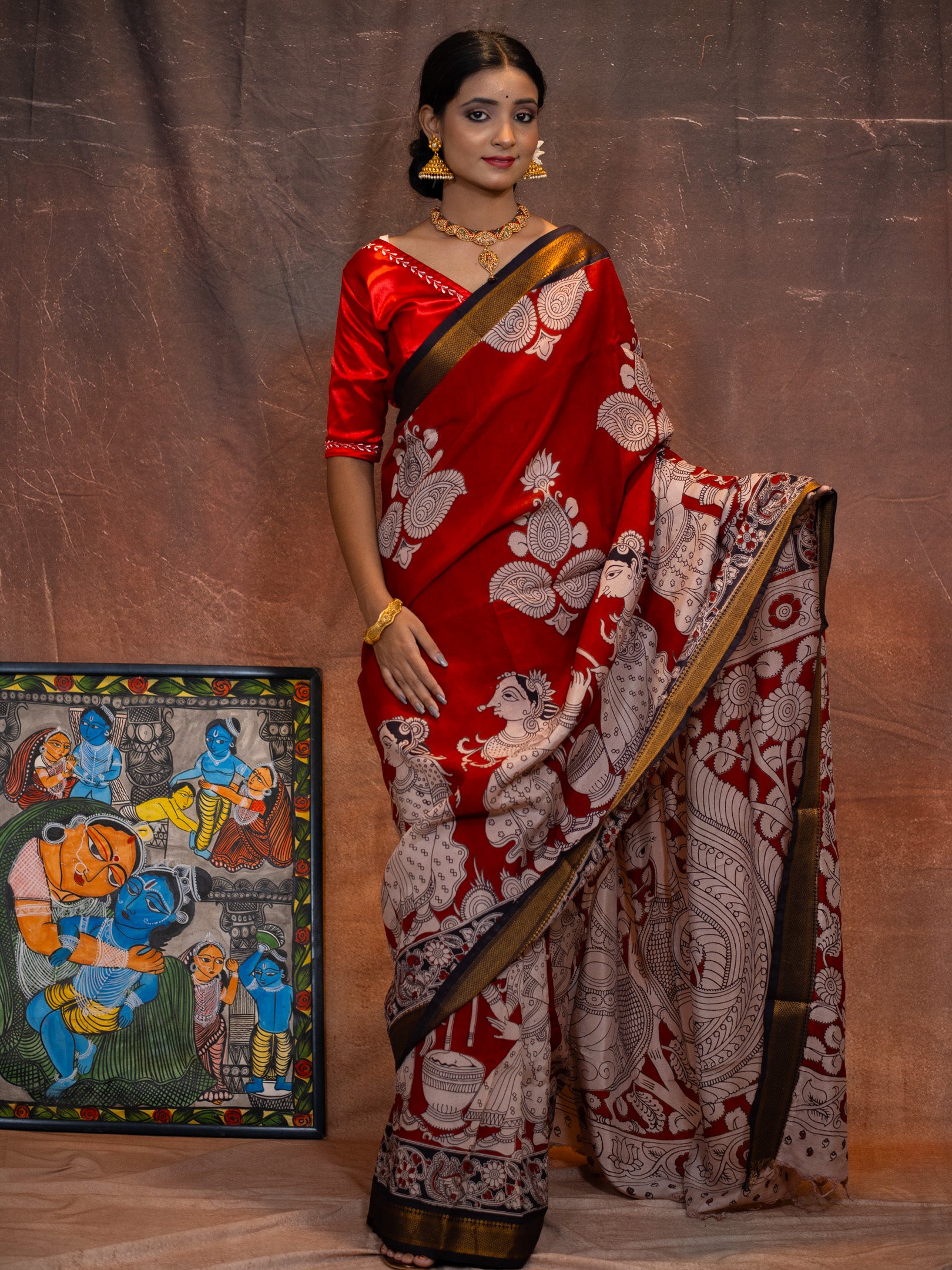 kalamkari silk saree