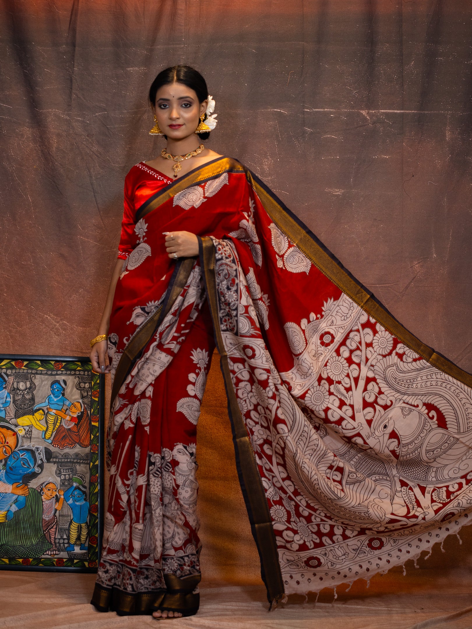 kalamkari silk saree