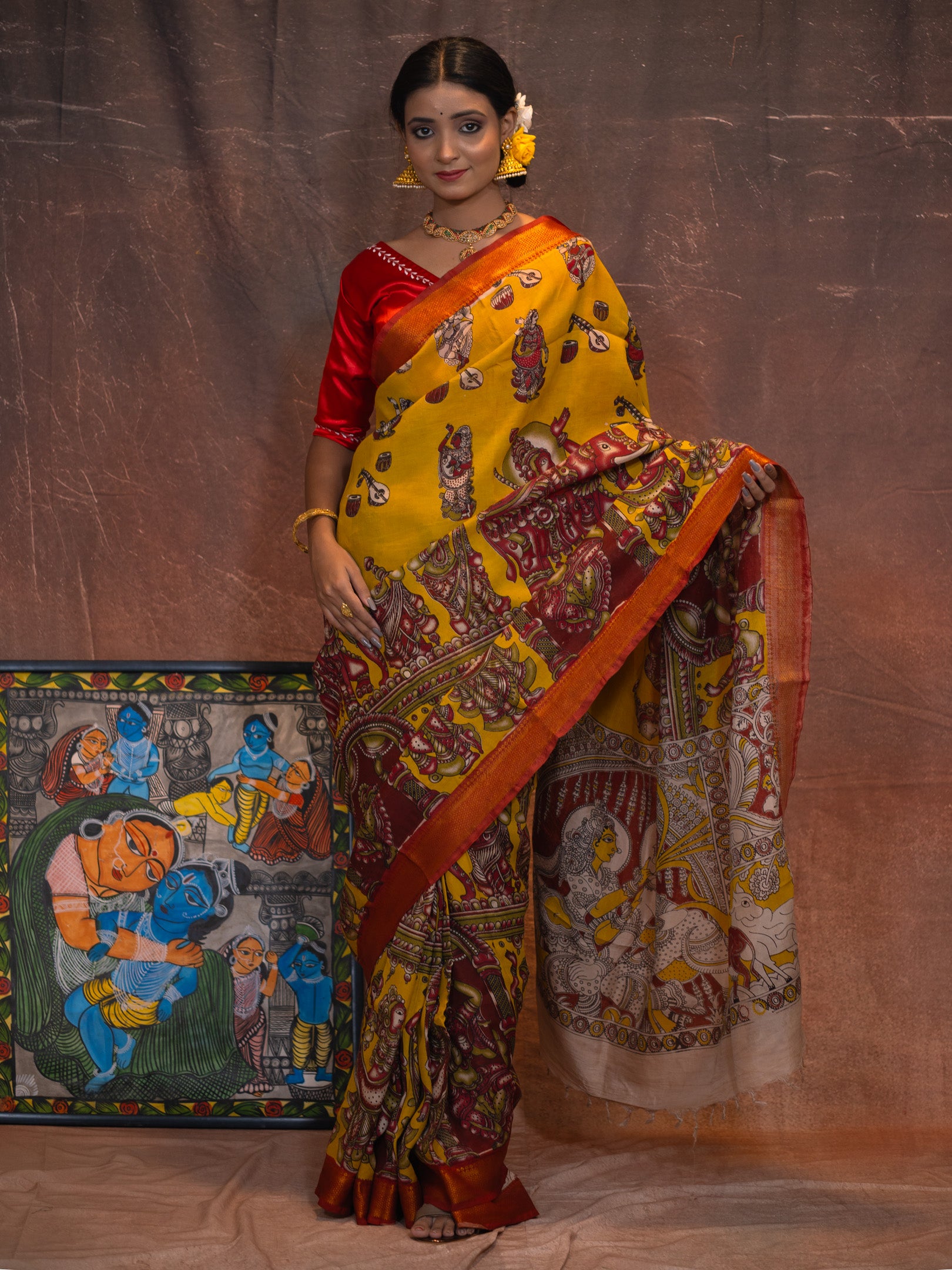 kalamkari silk saree