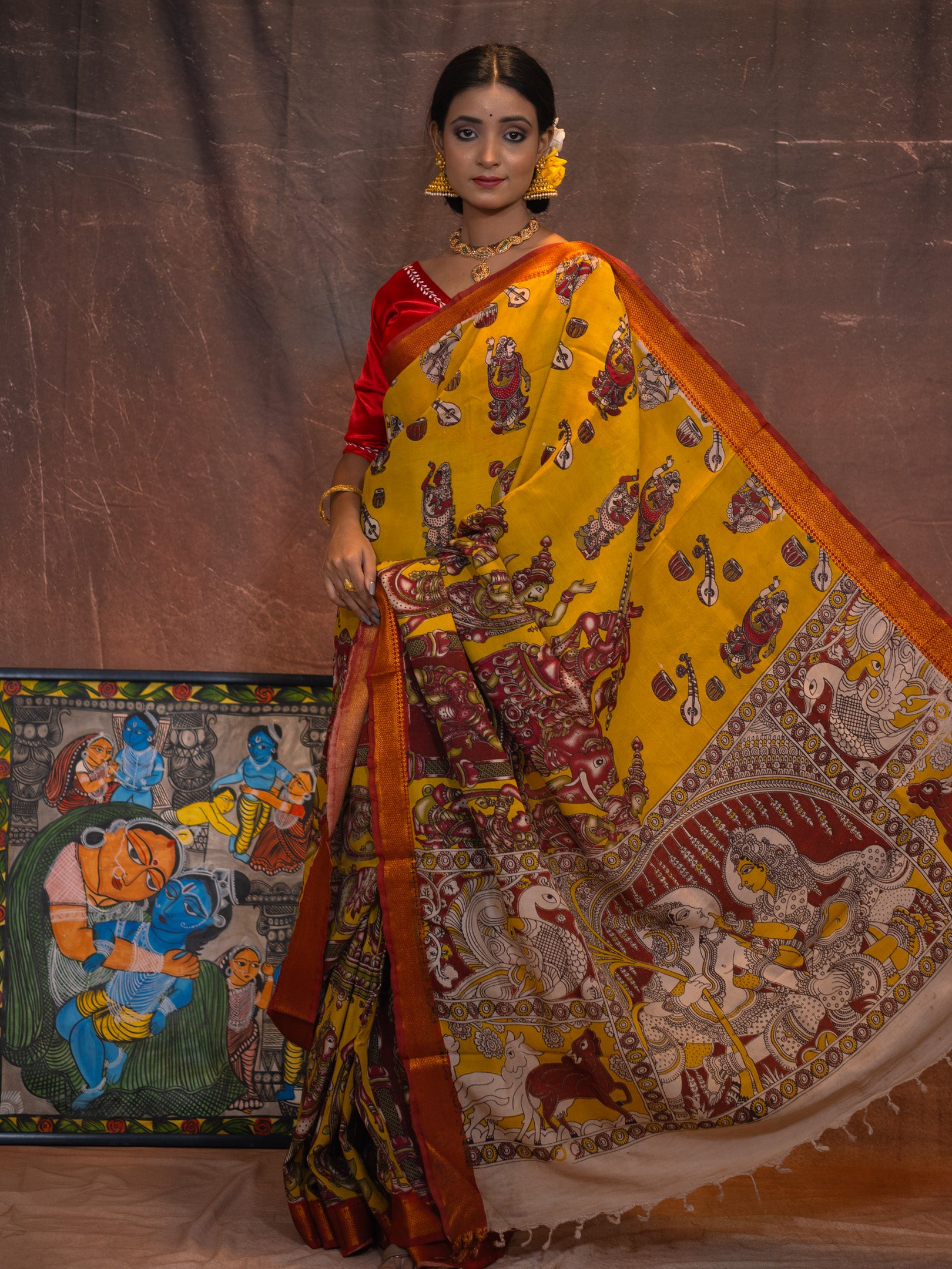 kalamkari silk saree
