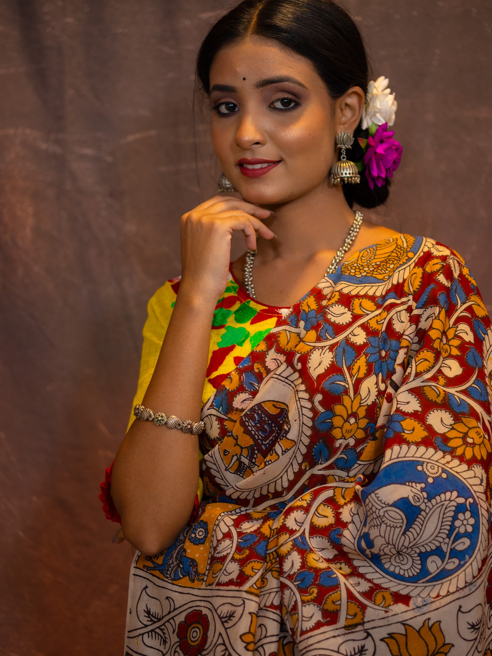 Mahishi kalamkari silk saree