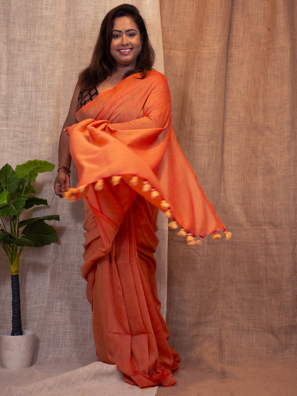 Sheen Cotton Linen Saree