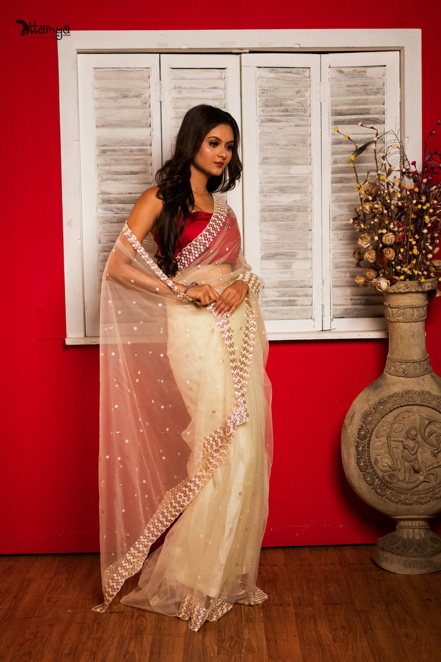 Enchanted Threads Zardosi Saree