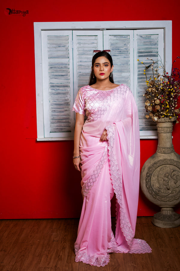 Luxury Radiance Zardosi Saree - Uttariya