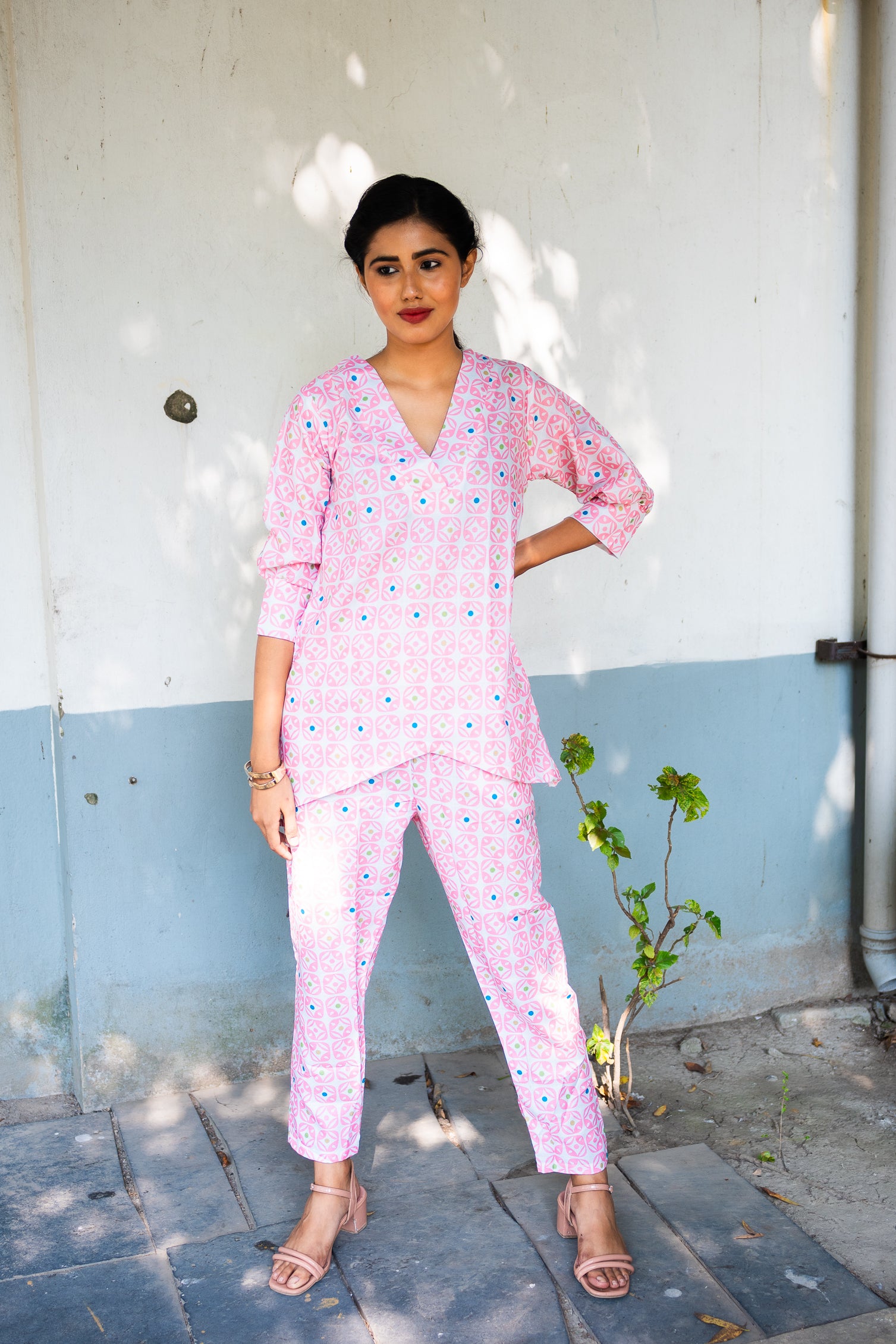 Pinkish Cotton co ord set