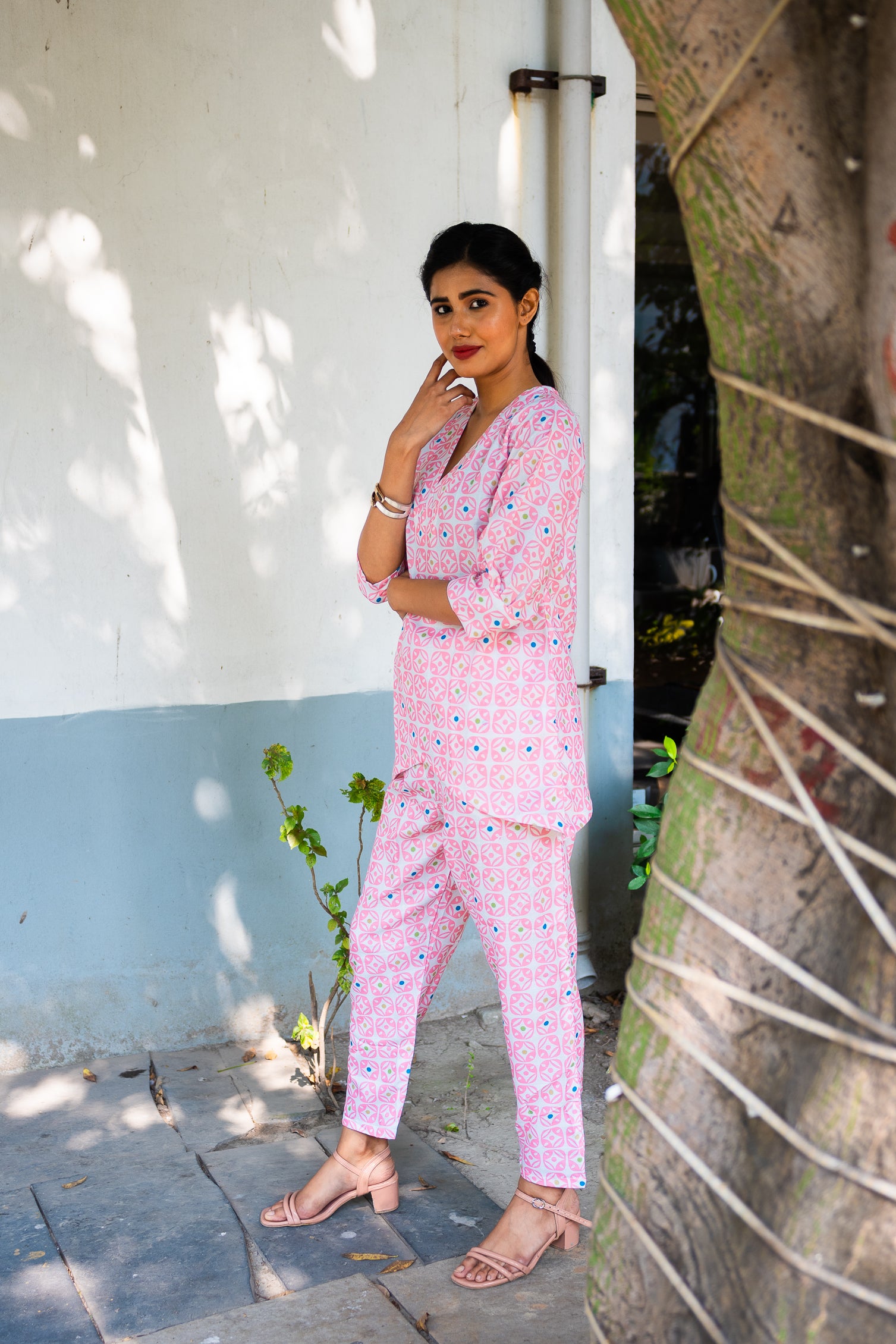 Pinkish Cotton co ord set