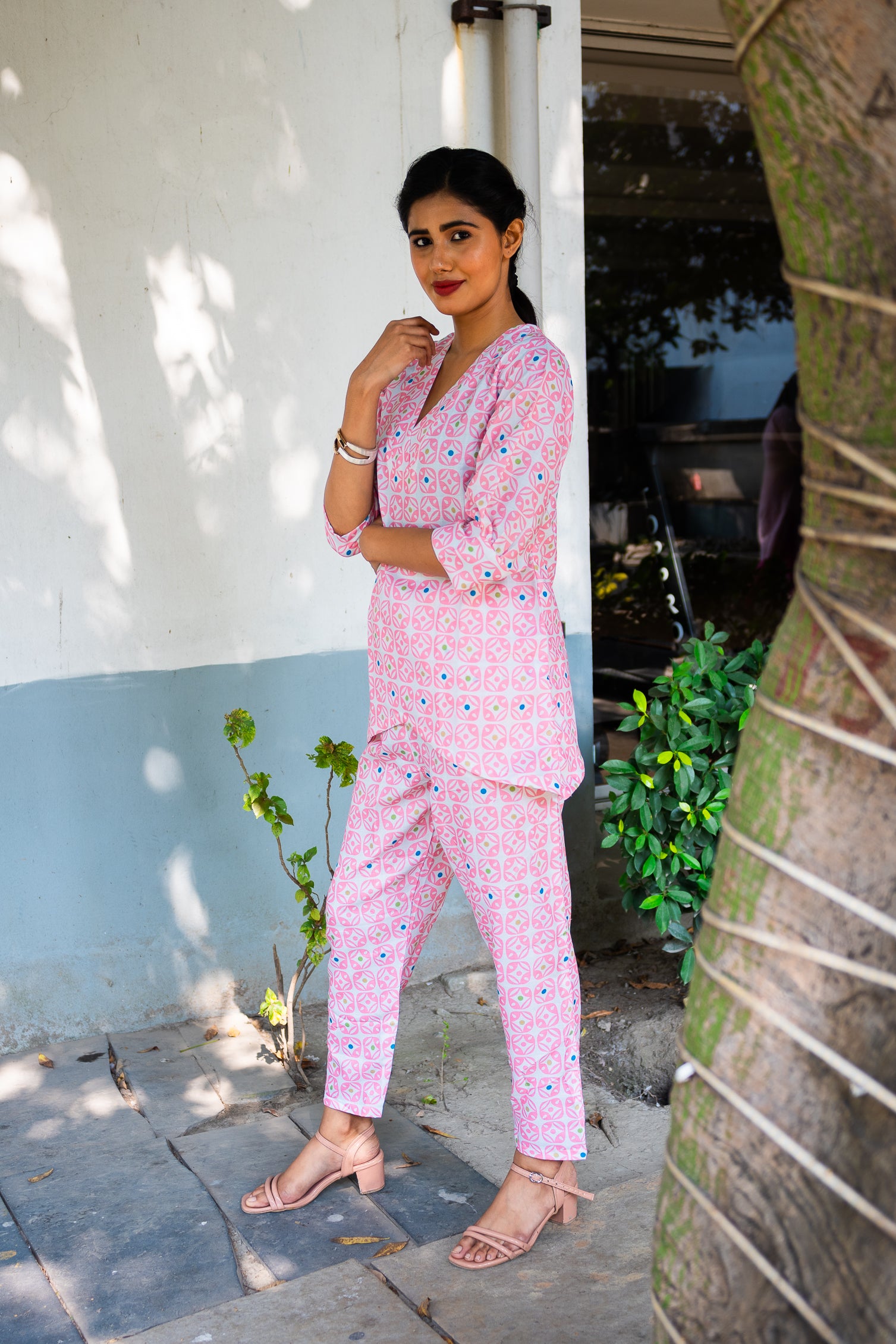 Pinkish Cotton co ord set