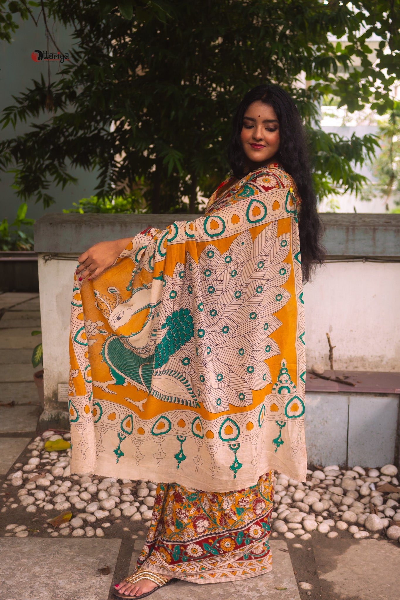 Nature kalamkari Saree