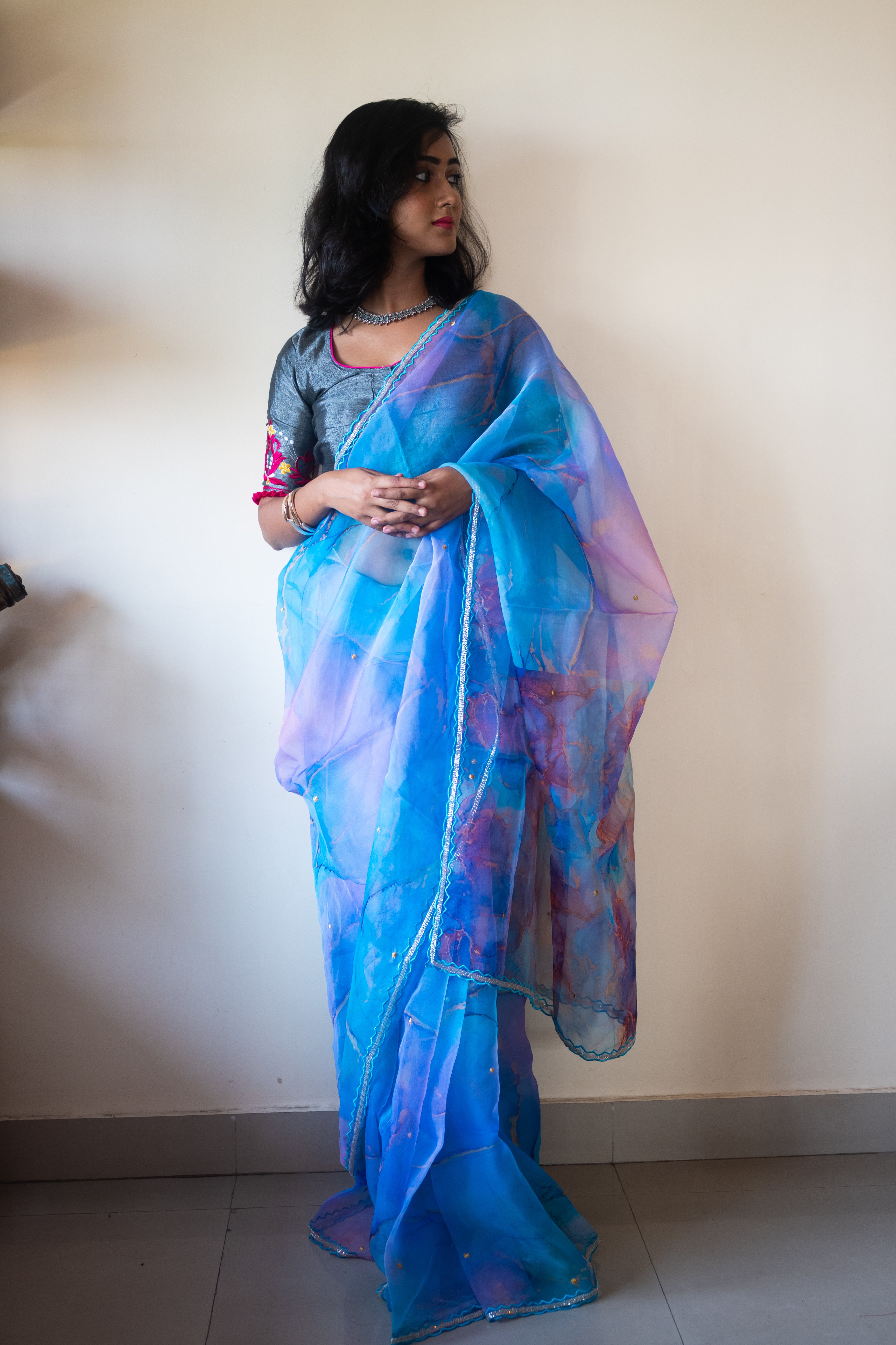 Megha organza designed saree