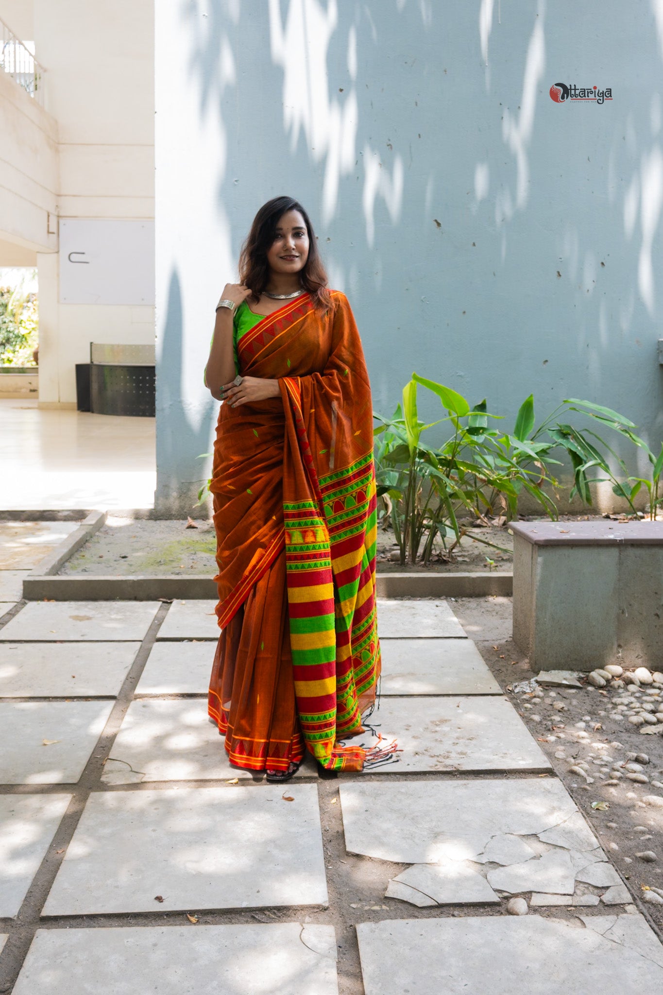 Rust Dongria saree