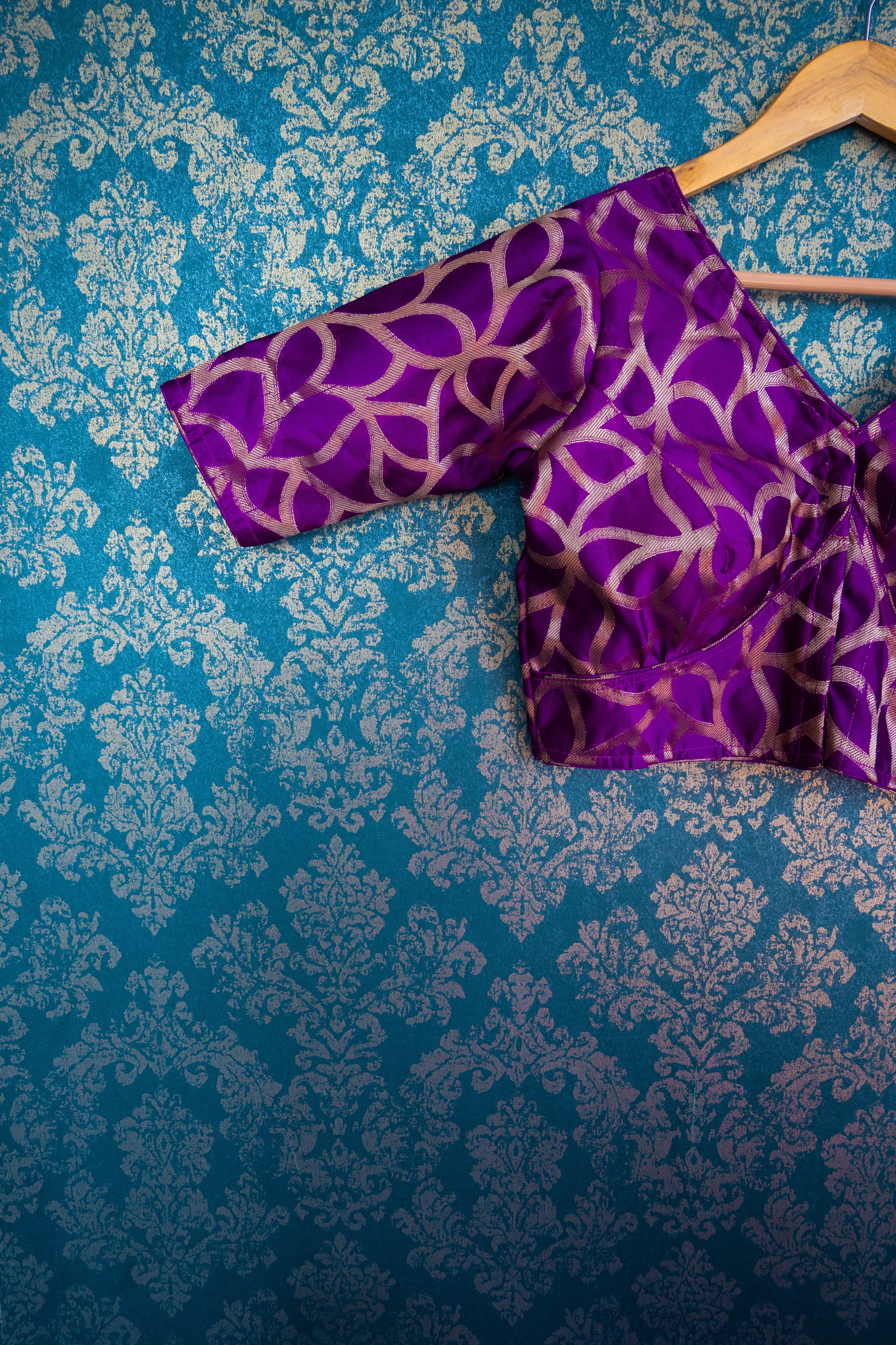 Berry Banarasi blouse