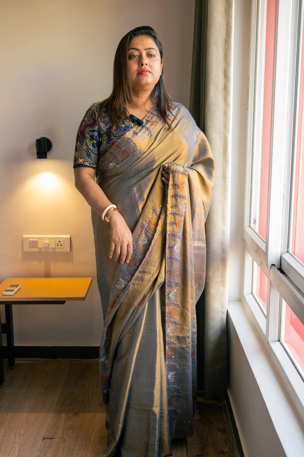 Godhuli Silk Linen Saree