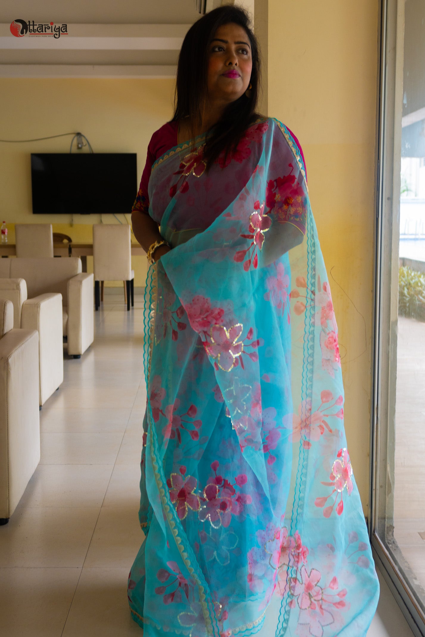 Flower dream Organza silk Saree
