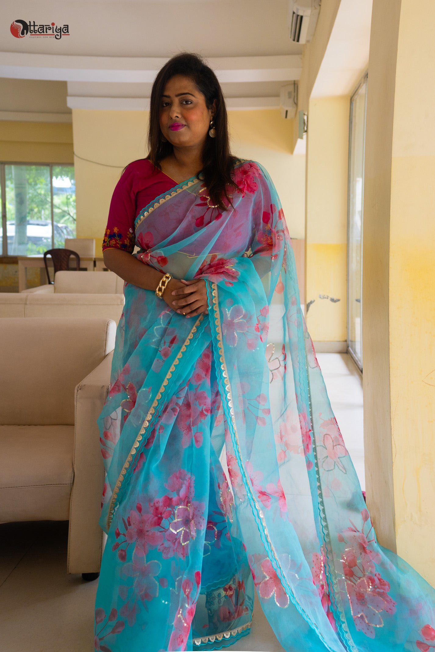 Flower dream Organza silk Saree