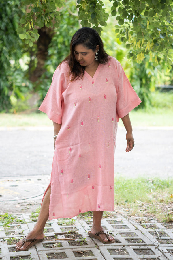 Pallavi — Embroidered Linen Dress