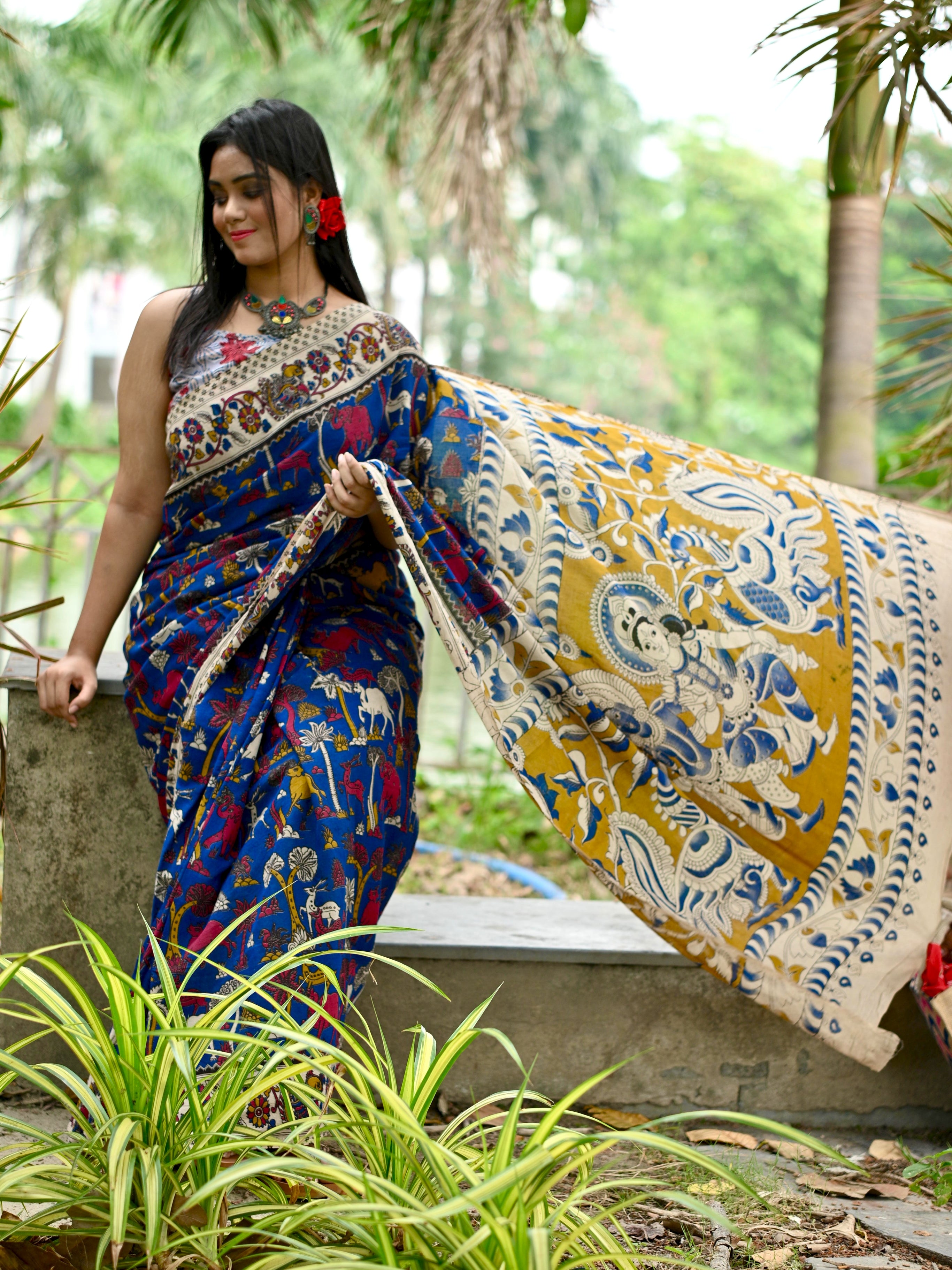Niladri Kalamkari Saree