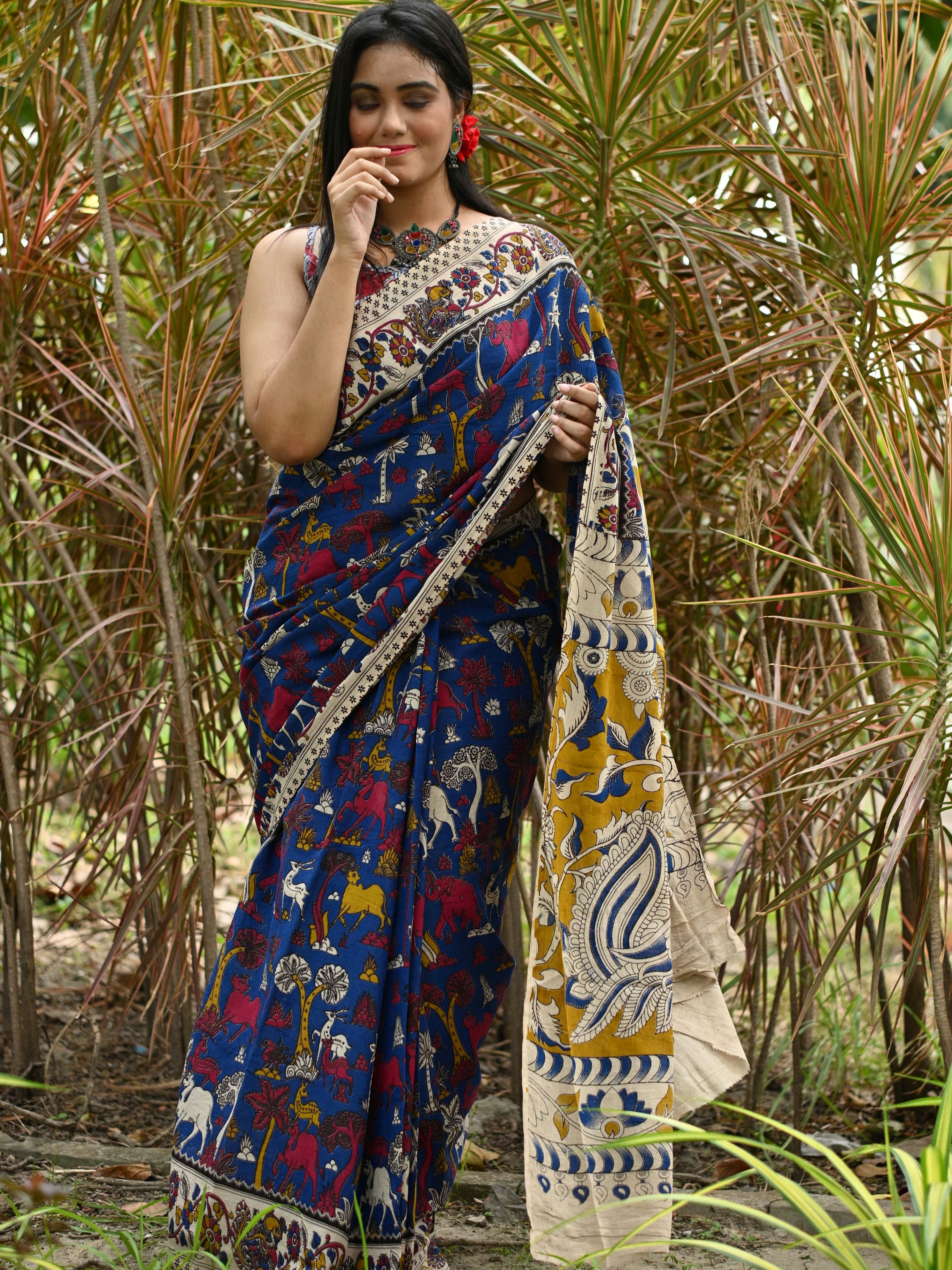 Niladri Kalamkari Saree