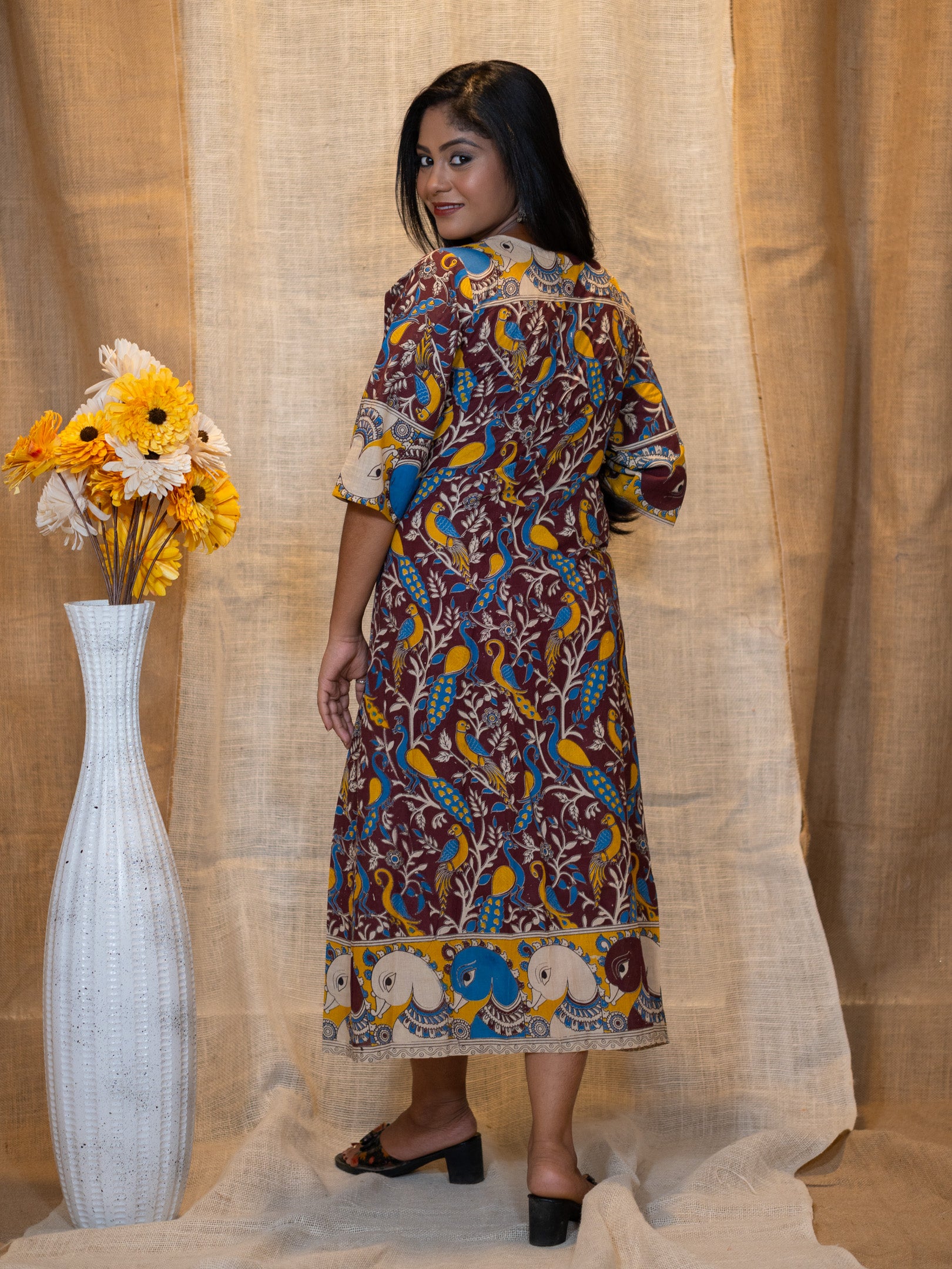 Kalamkari Spectrum Handwork Cotton Dress