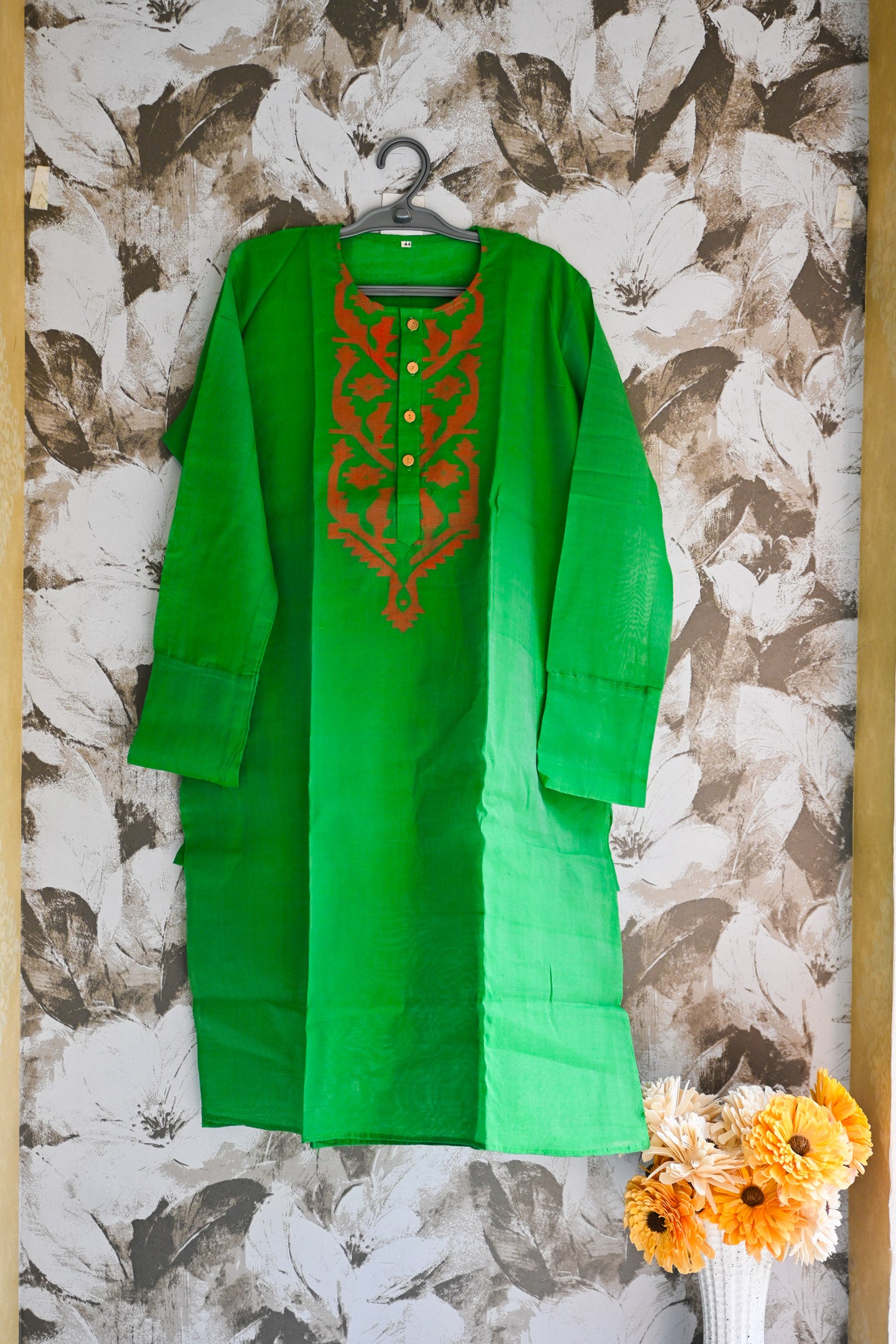 Jamdani long Kurta green