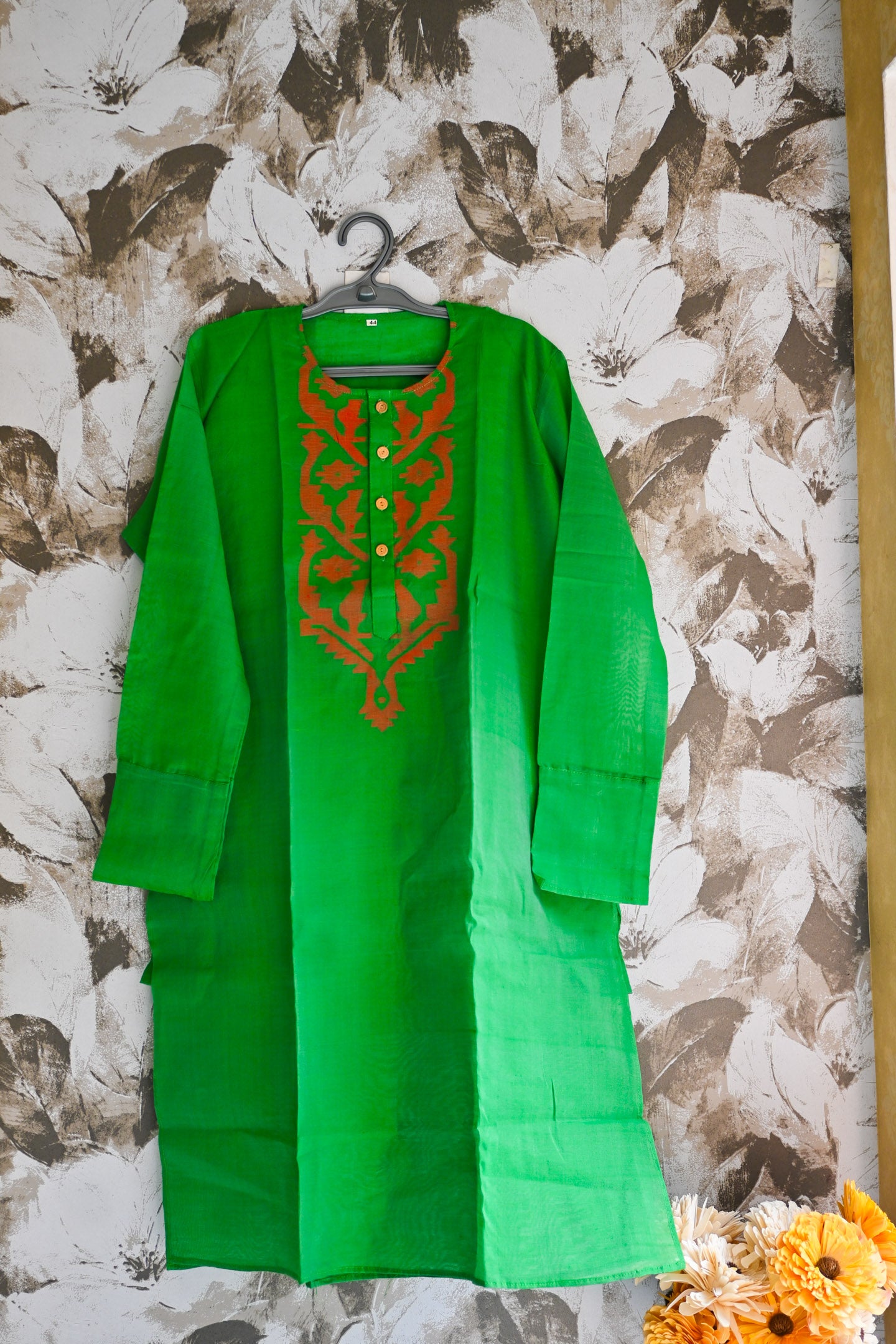Jamdani long Kurta green