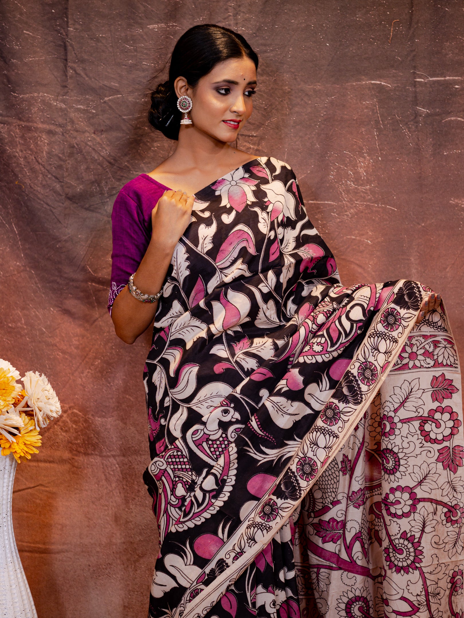 Kalika kalamkari silk saree