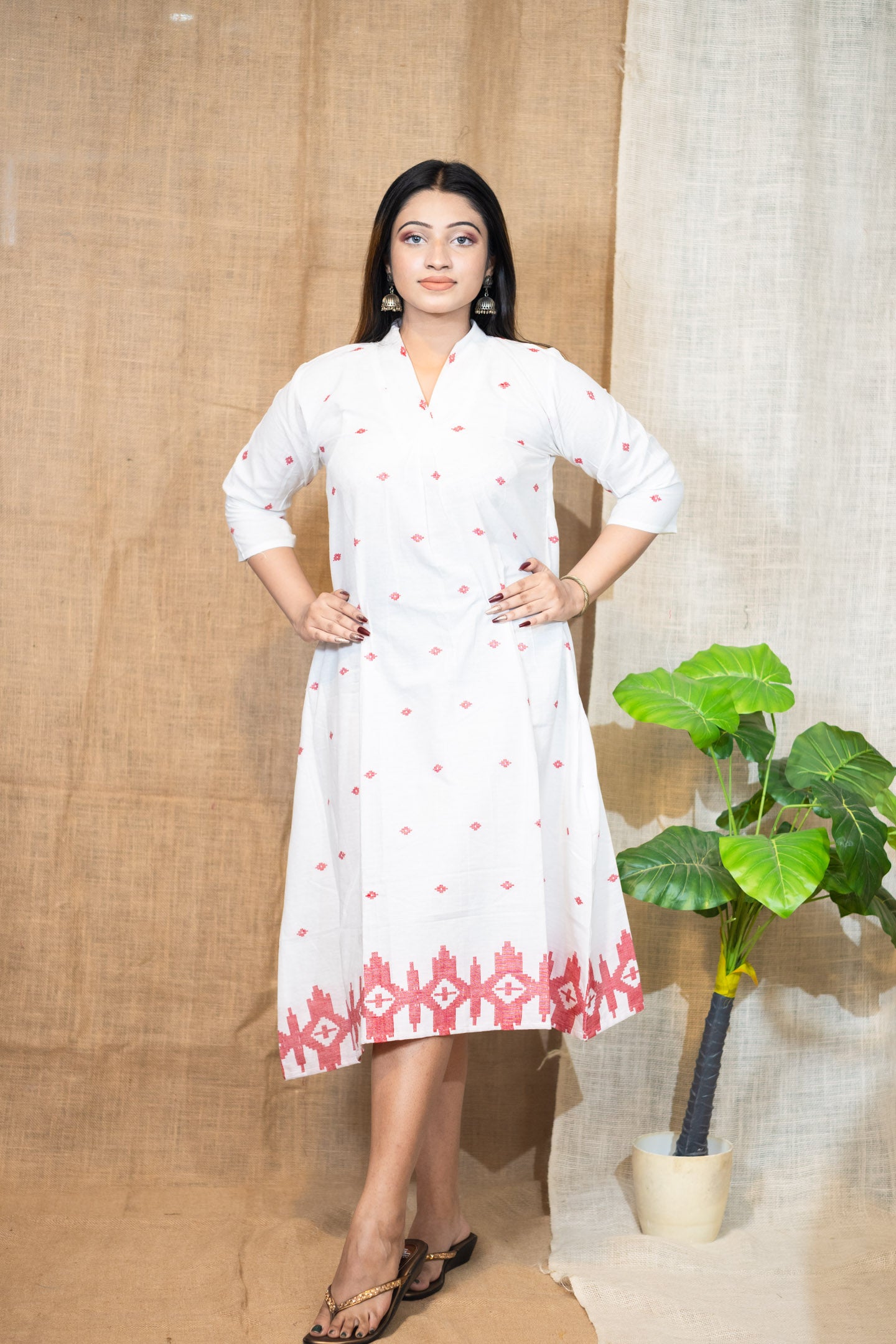 White Jamdani Dress
