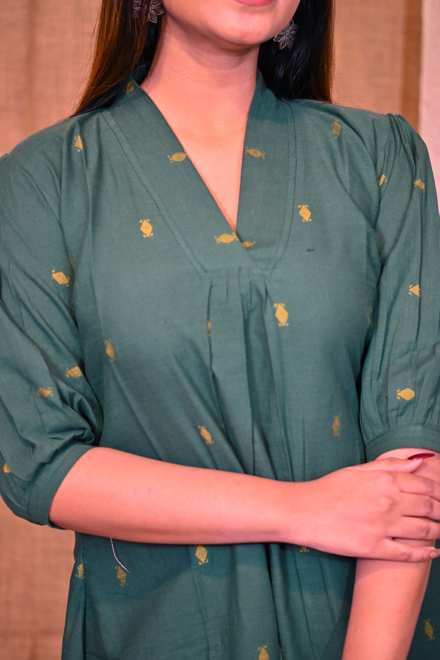 Sap Green Cotton Dress