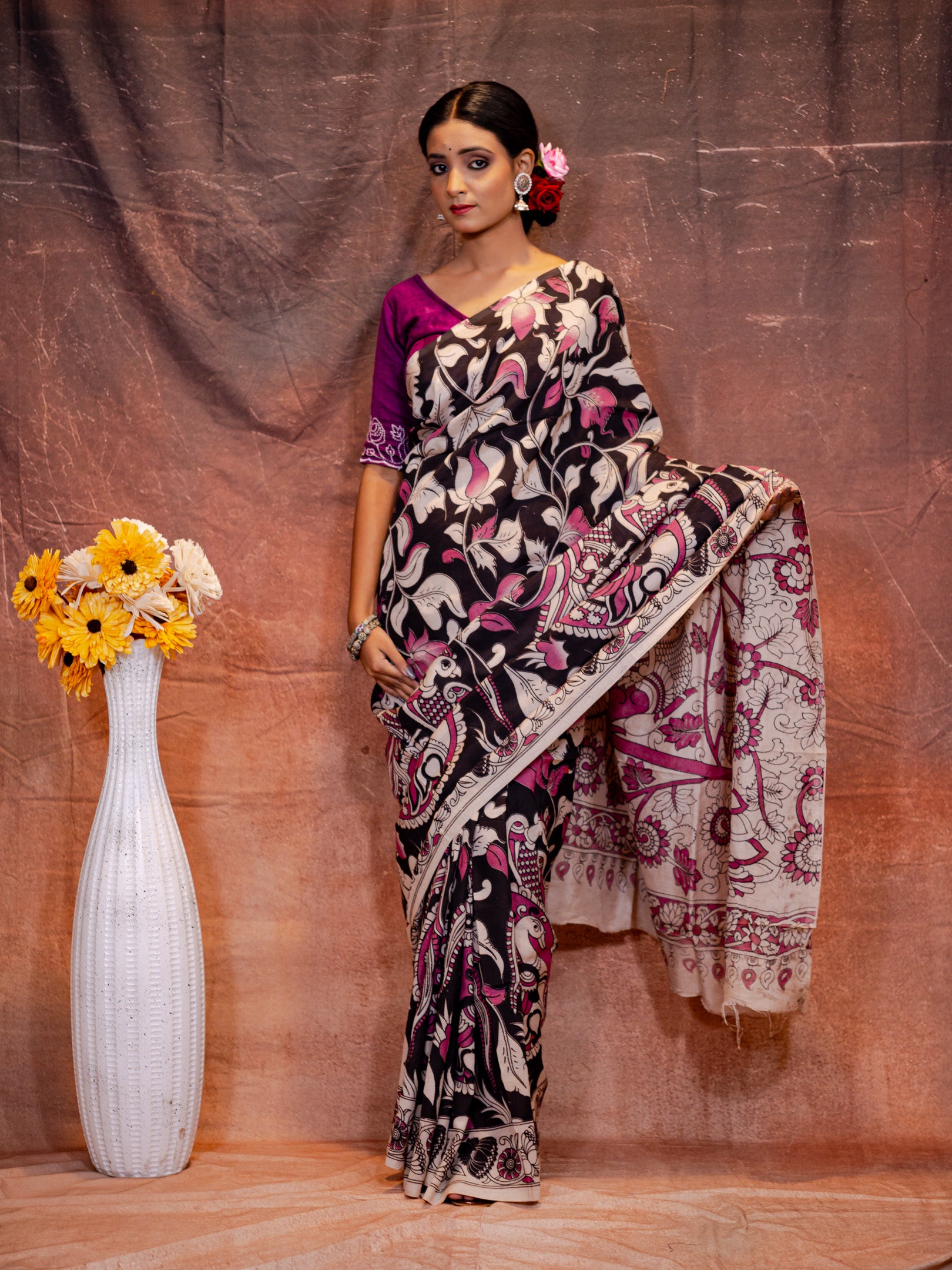 Kalika kalamkari silk saree