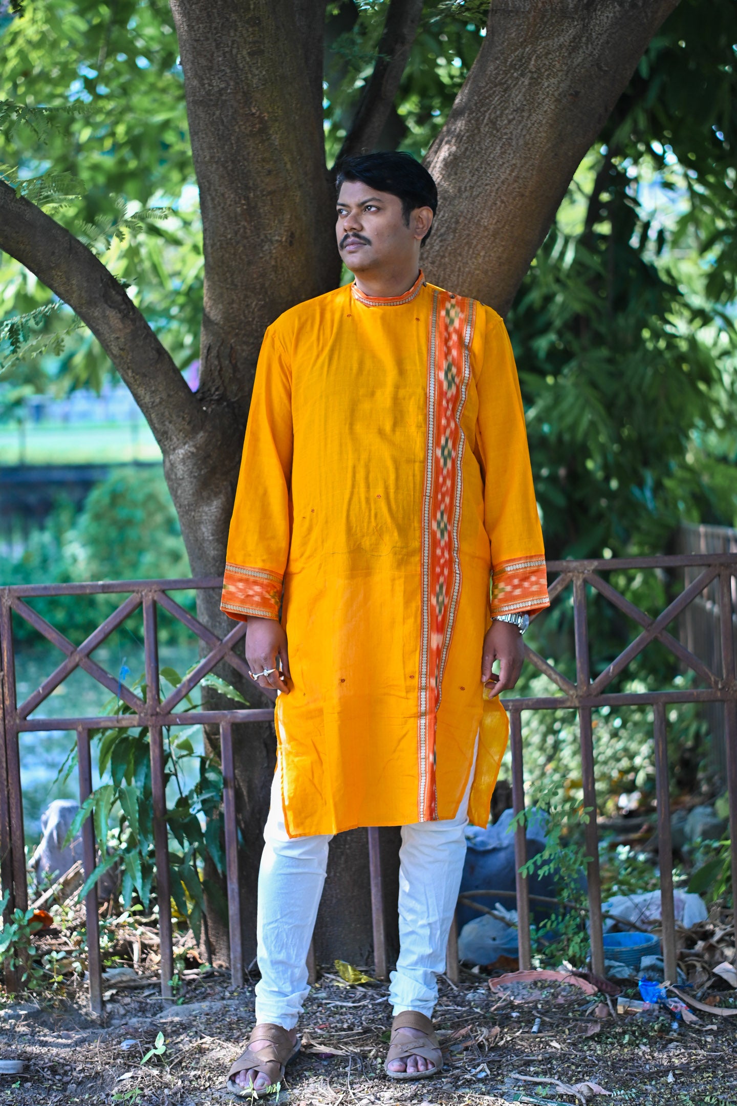 Ikkat long kurta