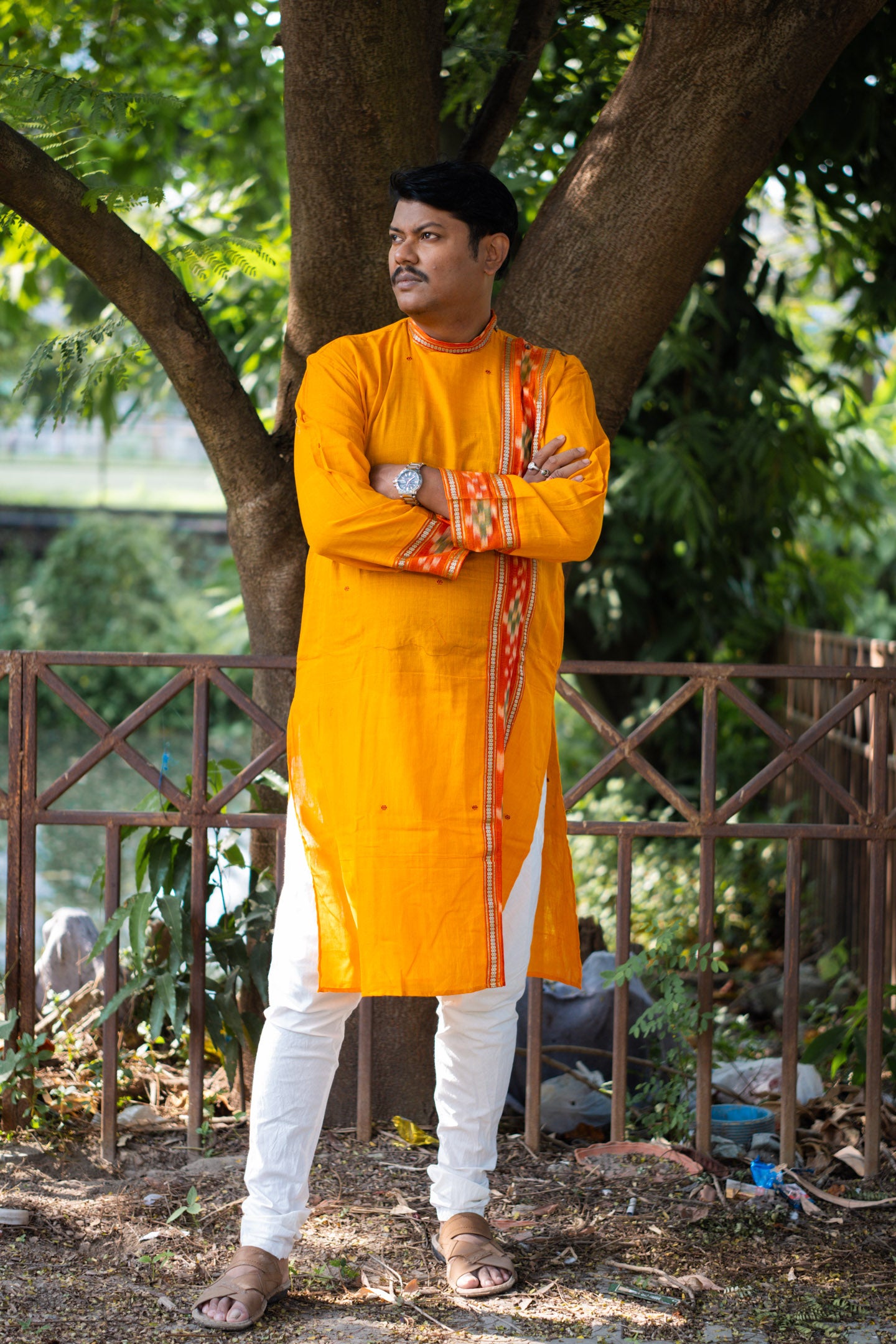 Ikkat long kurta