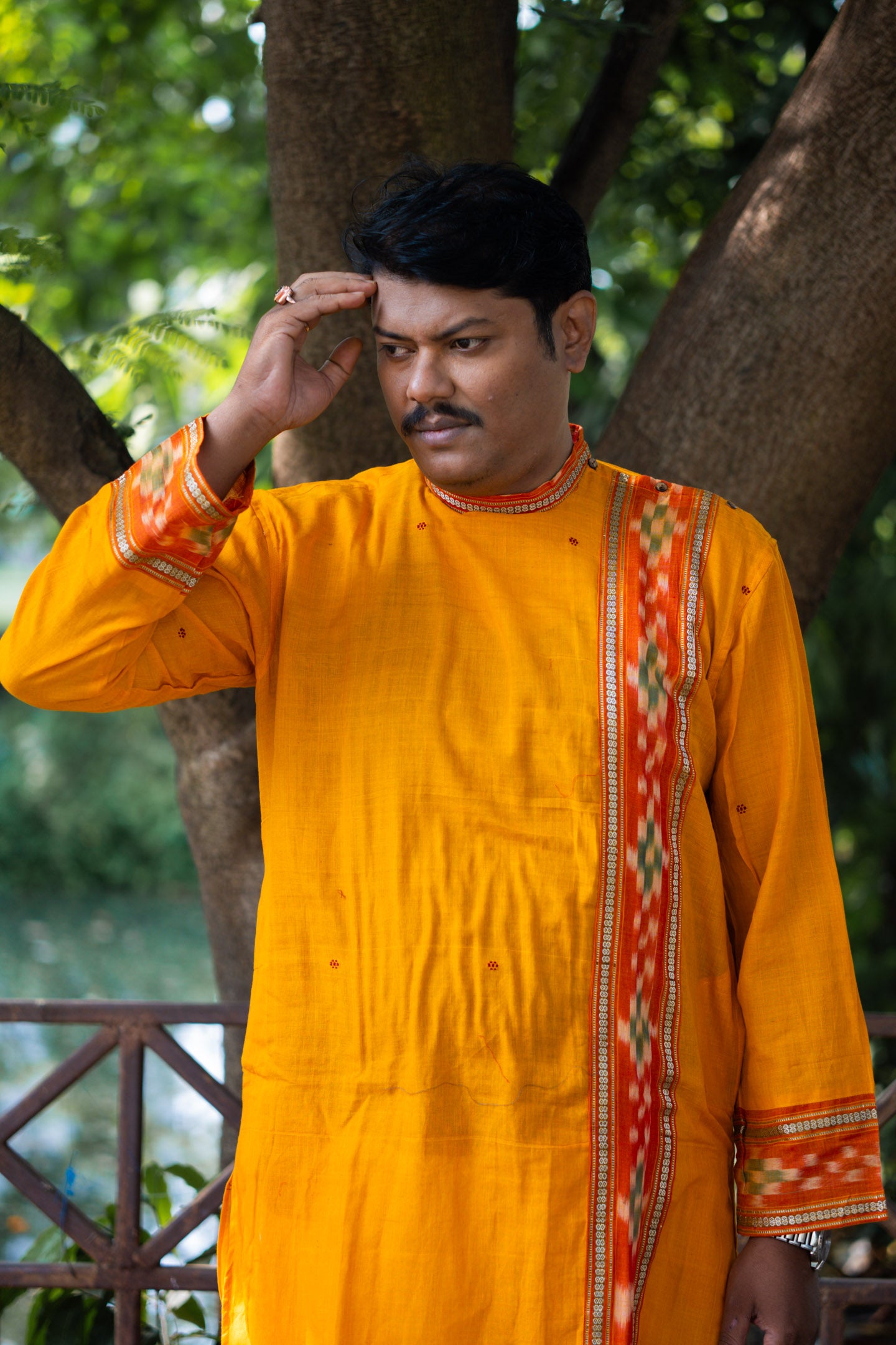 Ikkat long kurta