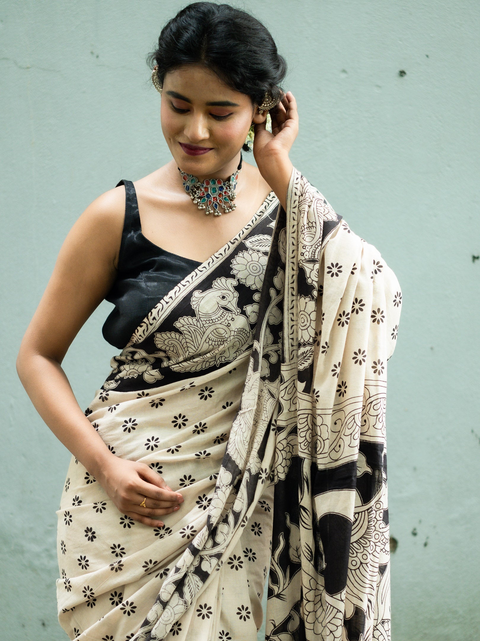 Alo Chaya Kalamkari Cotton Saree