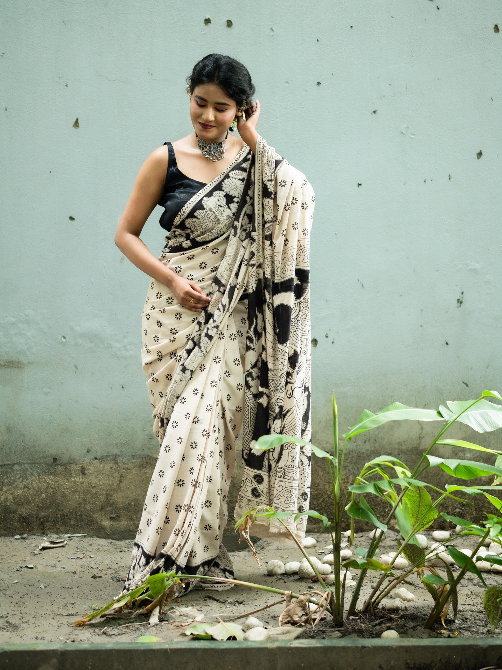 Alo Chaya Kalamkari Cotton Saree