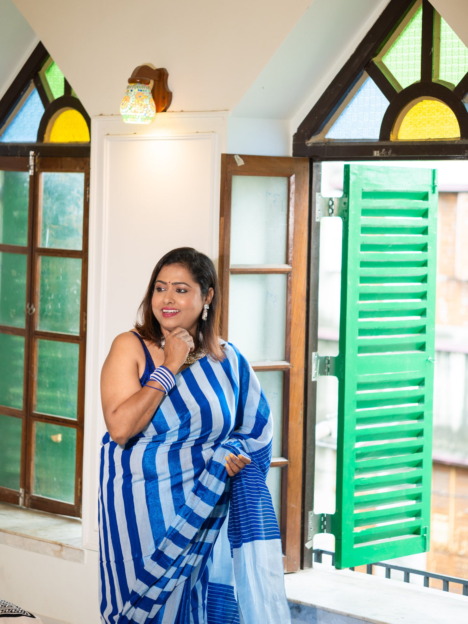 Asmani Silk Stripes Elegance Saree