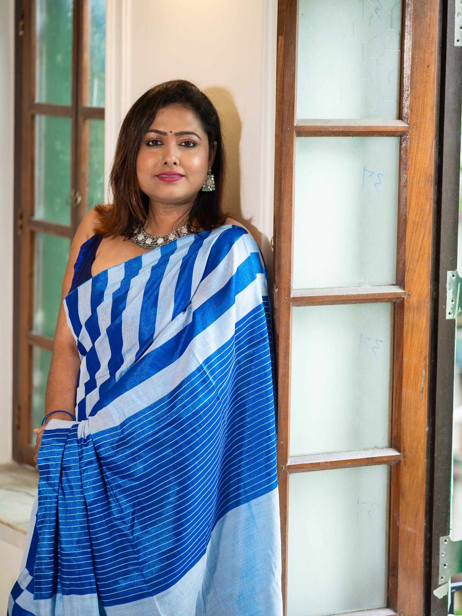 Asmani Silk Stripes Elegance Saree