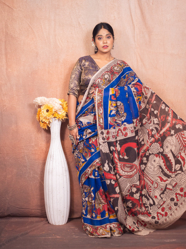 Aviary Kalamkari Cotton Saree