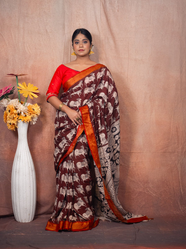 Heritage Drapes Silk Saree - Uttariya