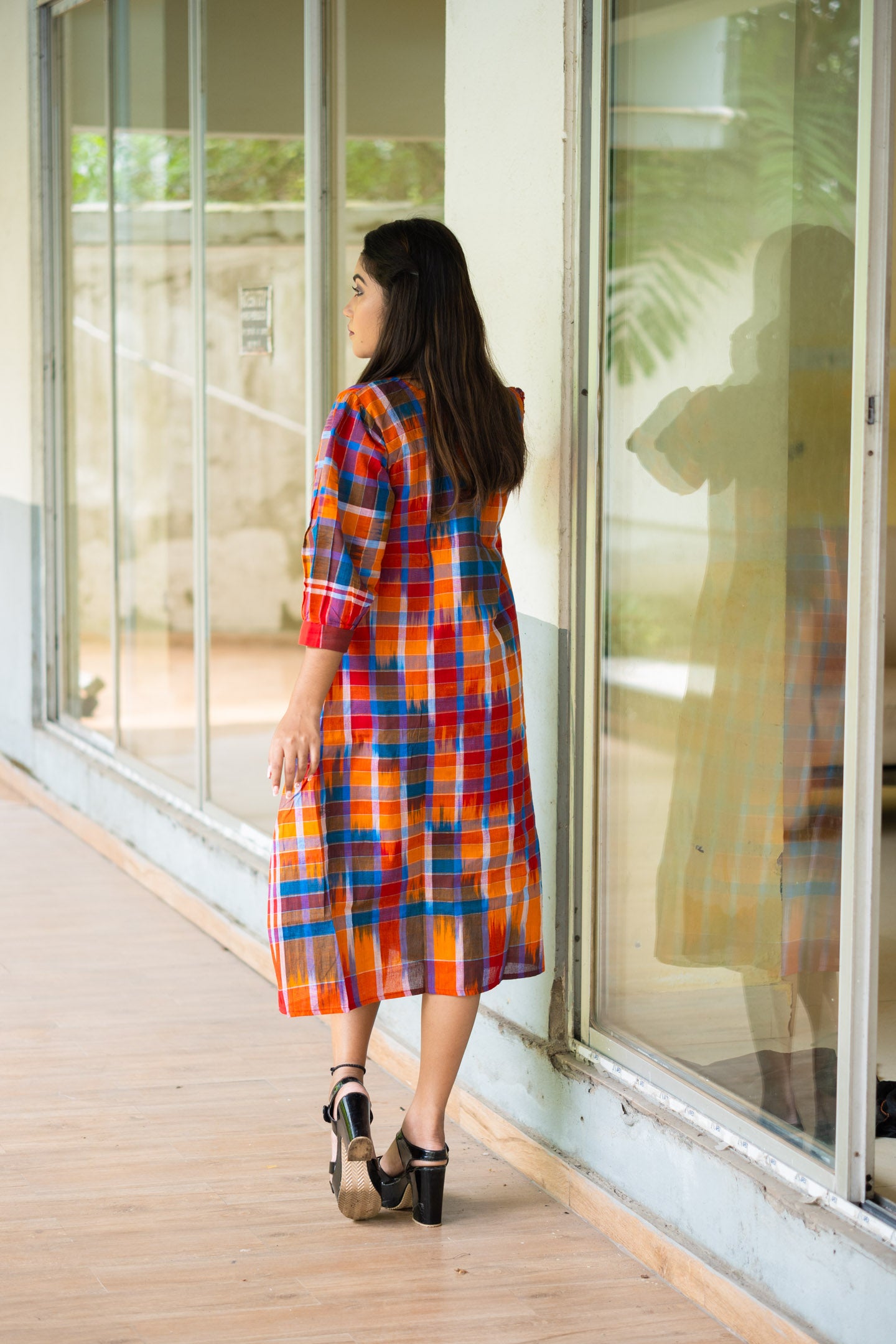 Lata Gamcha Drift Designer Cotton Dress