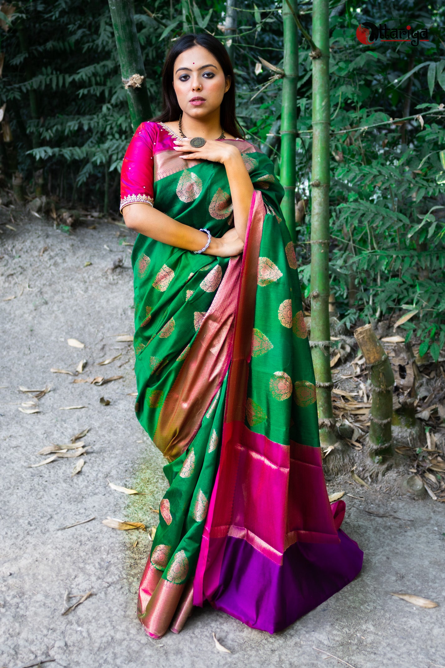 Green Boond Banarasi Silk Saree