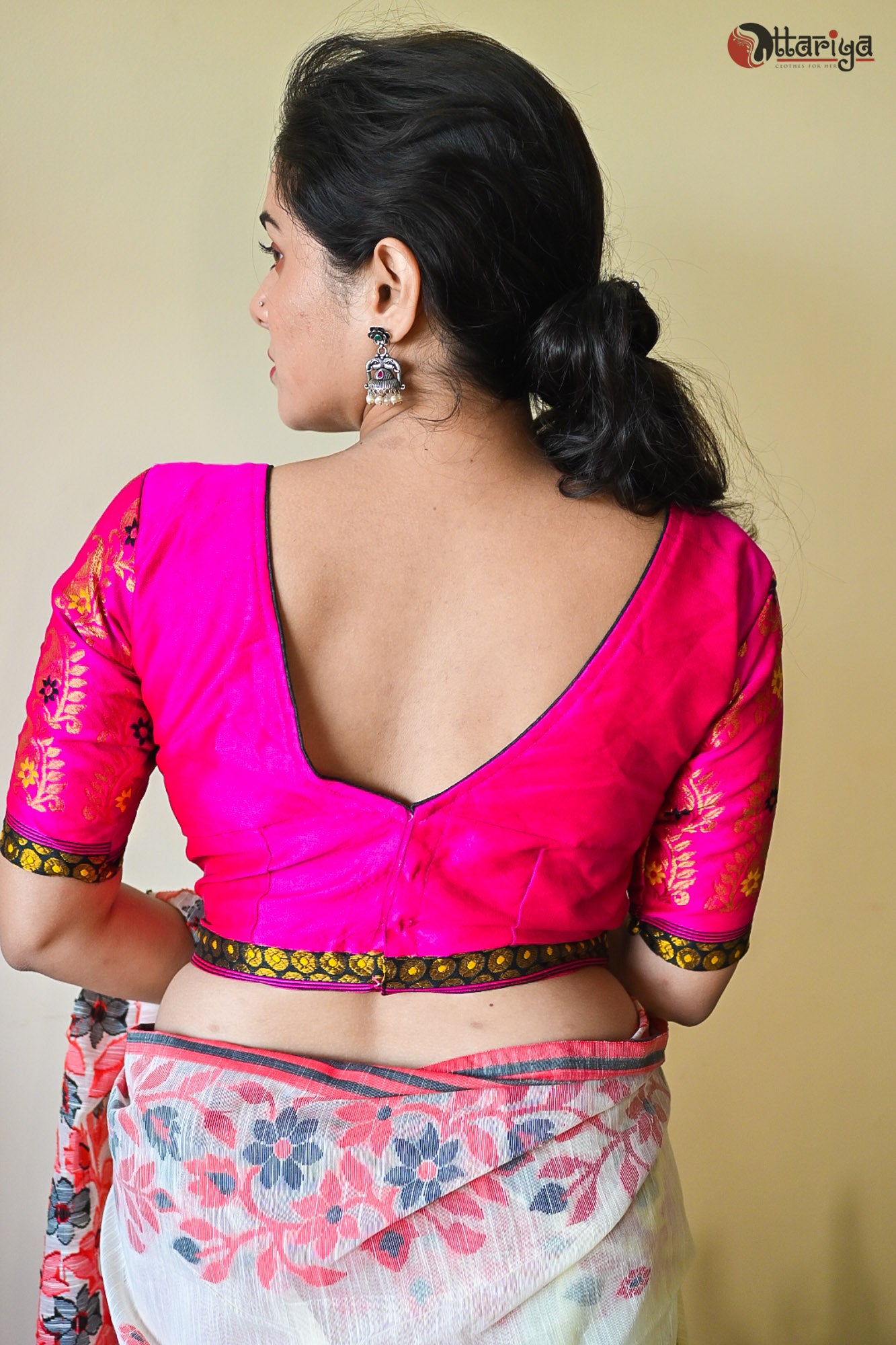Magenta Silk Designer Blouse - Uttariya