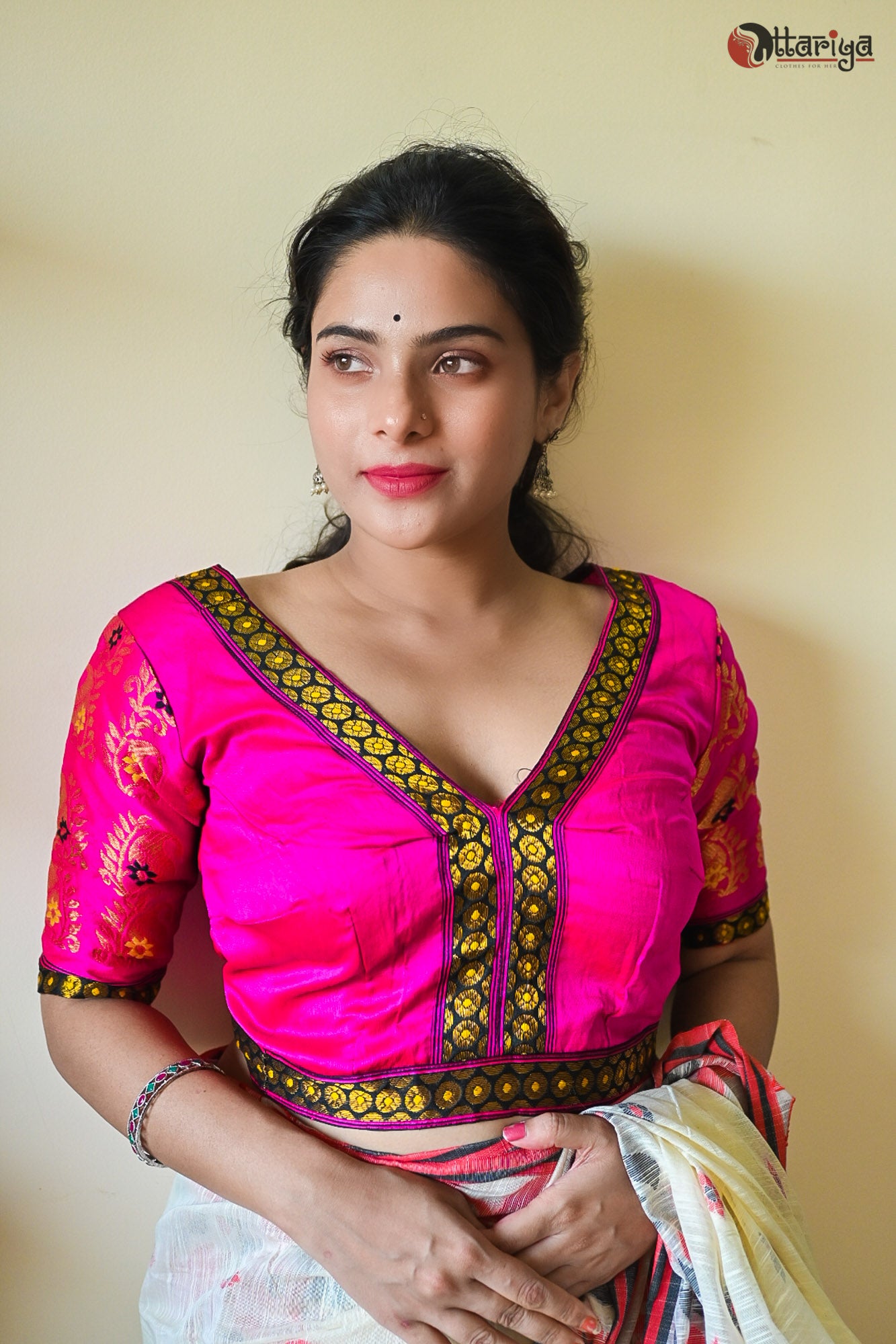 Magenta Silk Designer Blouse - Uttariya