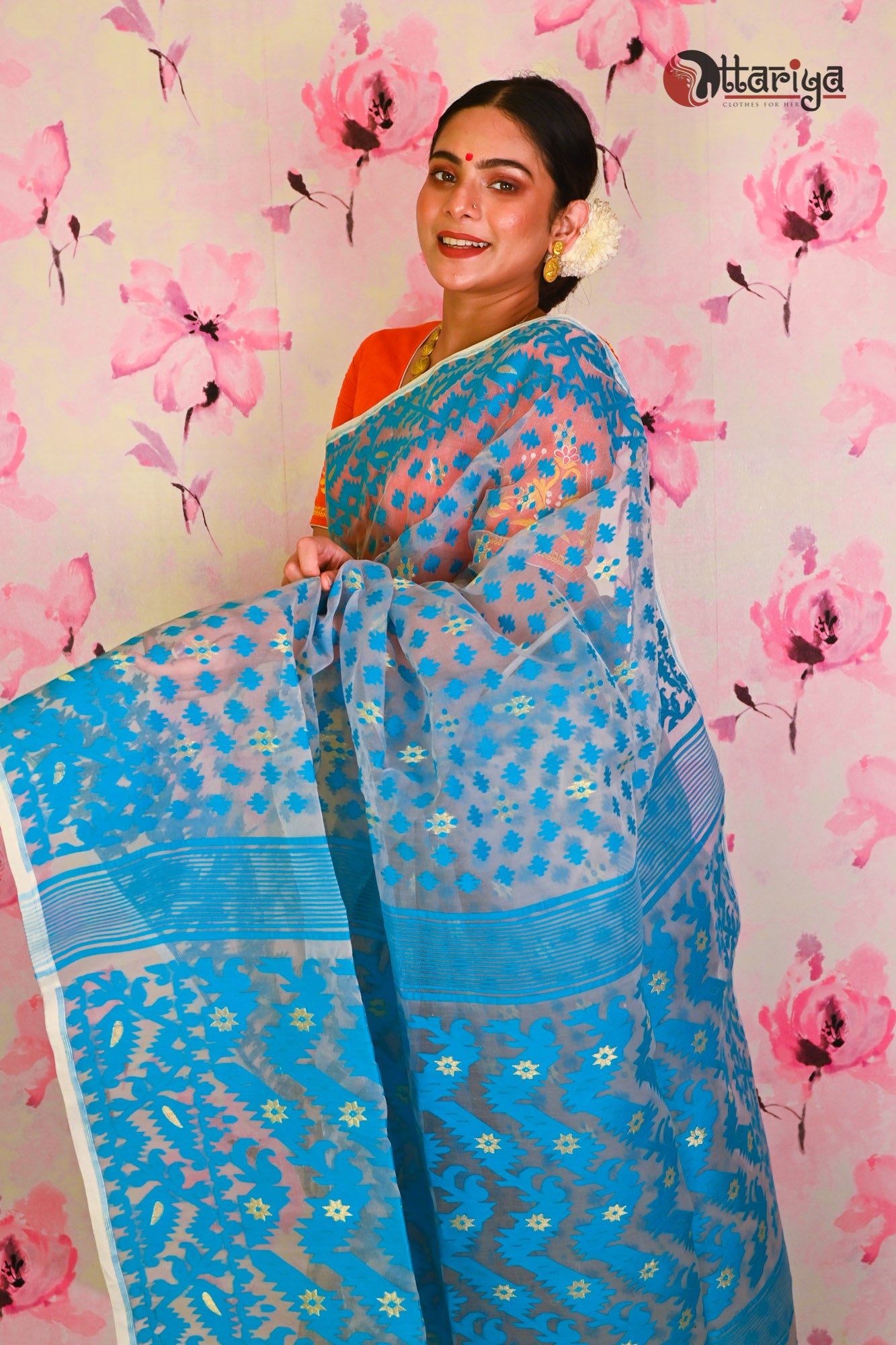 Maslin sea jamdani Saree of Bangladesh