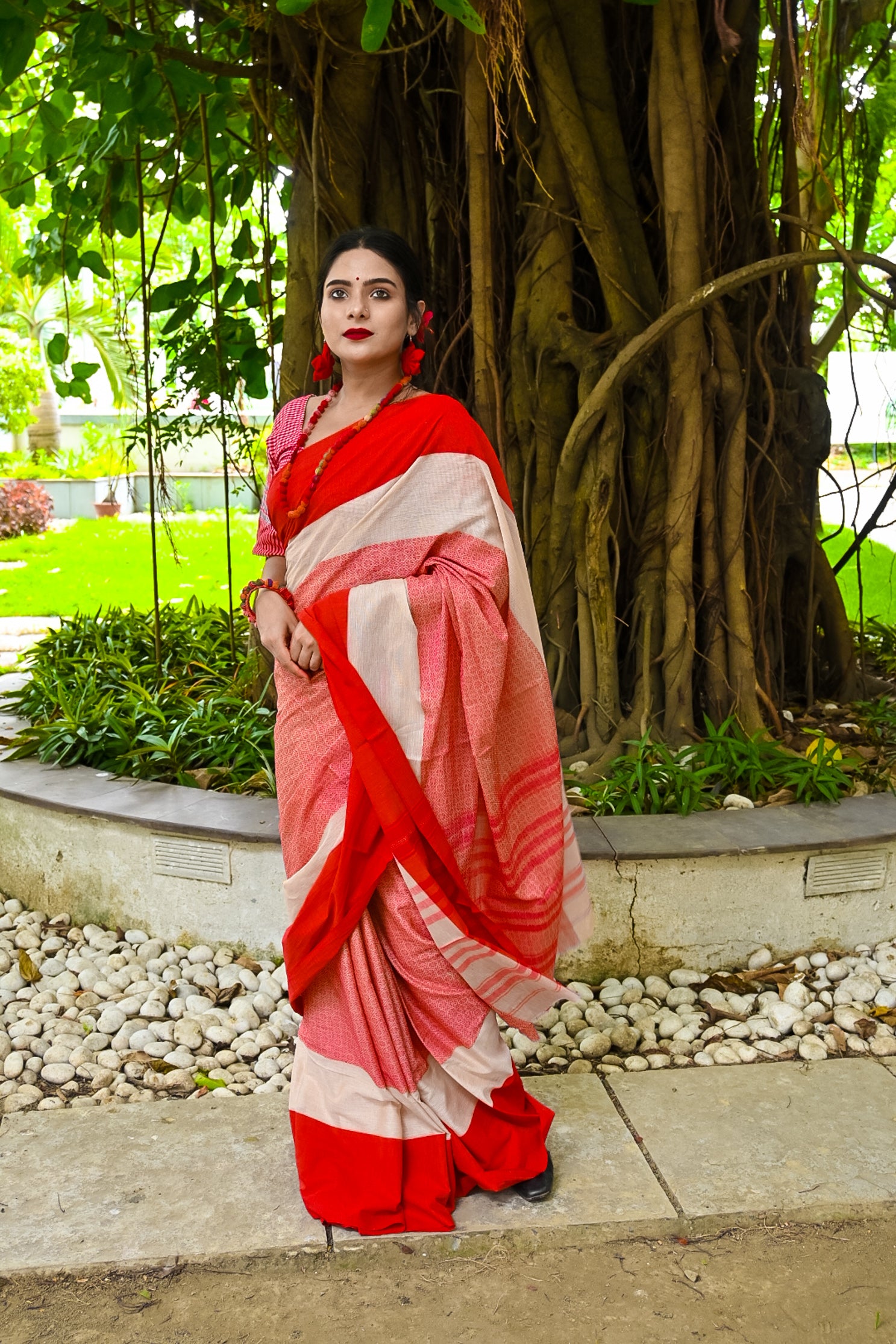 Tanchoi khadi saree - Uttariya