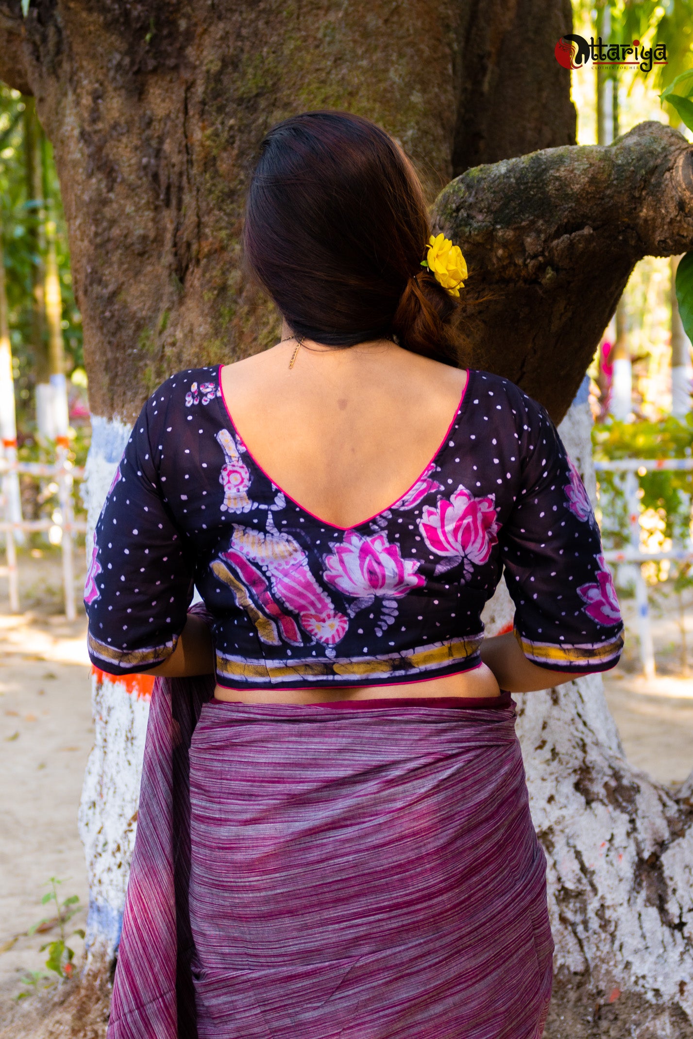 Slate Maroon Dreamy cotton Saree - Uttariya