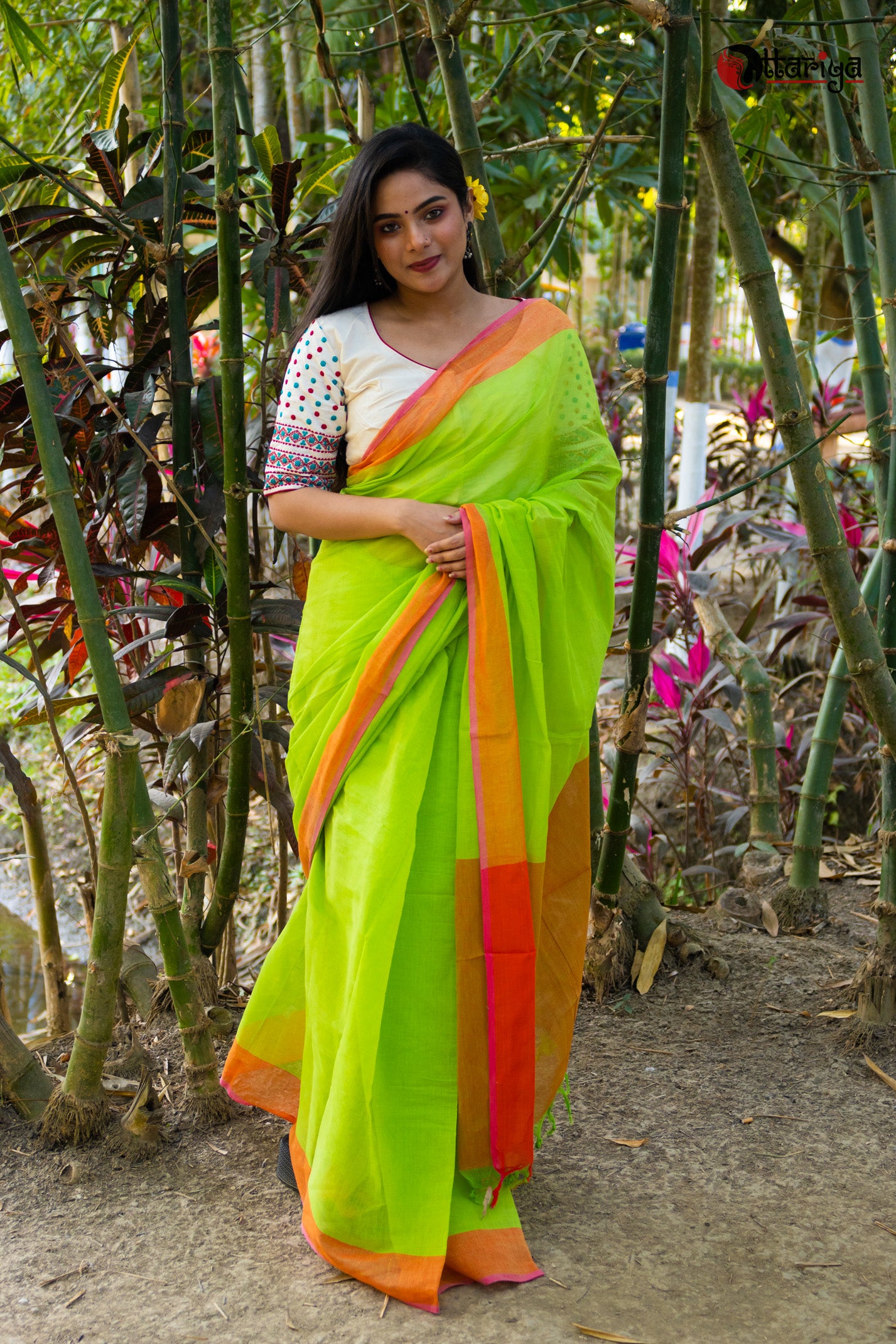 Lime on the hill Saree